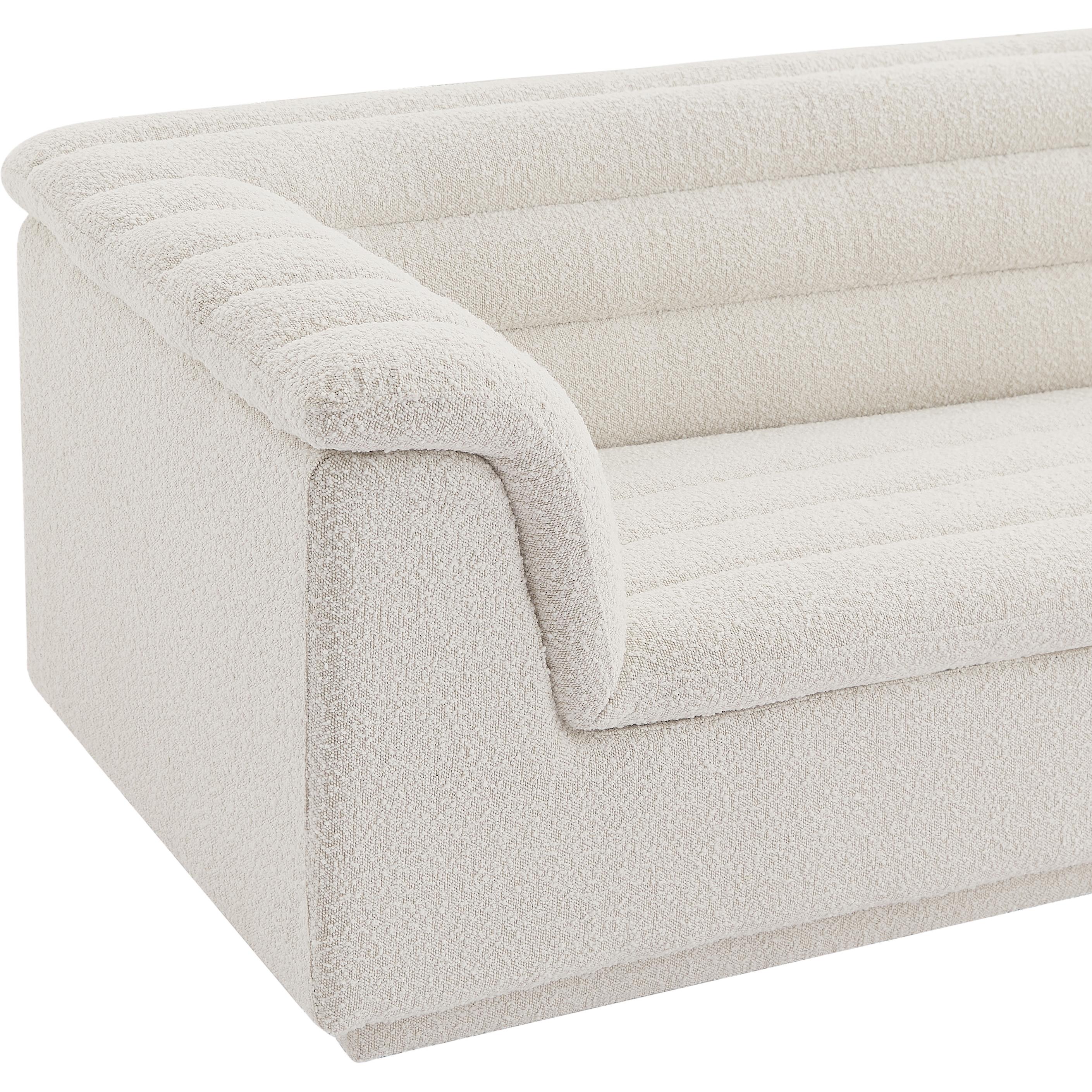 Meridian Cascade Cream Boucle Fabric Chair