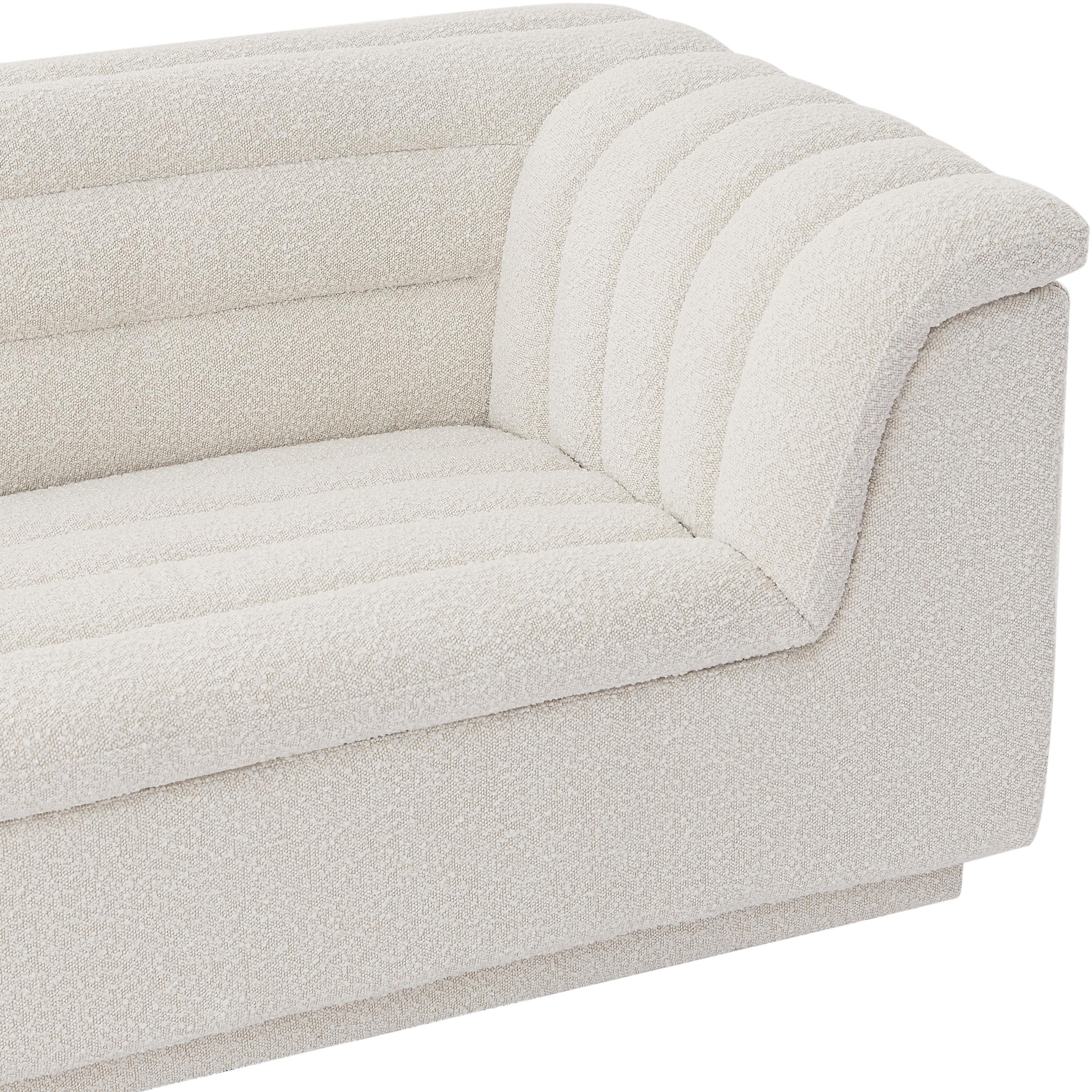 Meridian Cascade Cream Boucle Fabric Chair