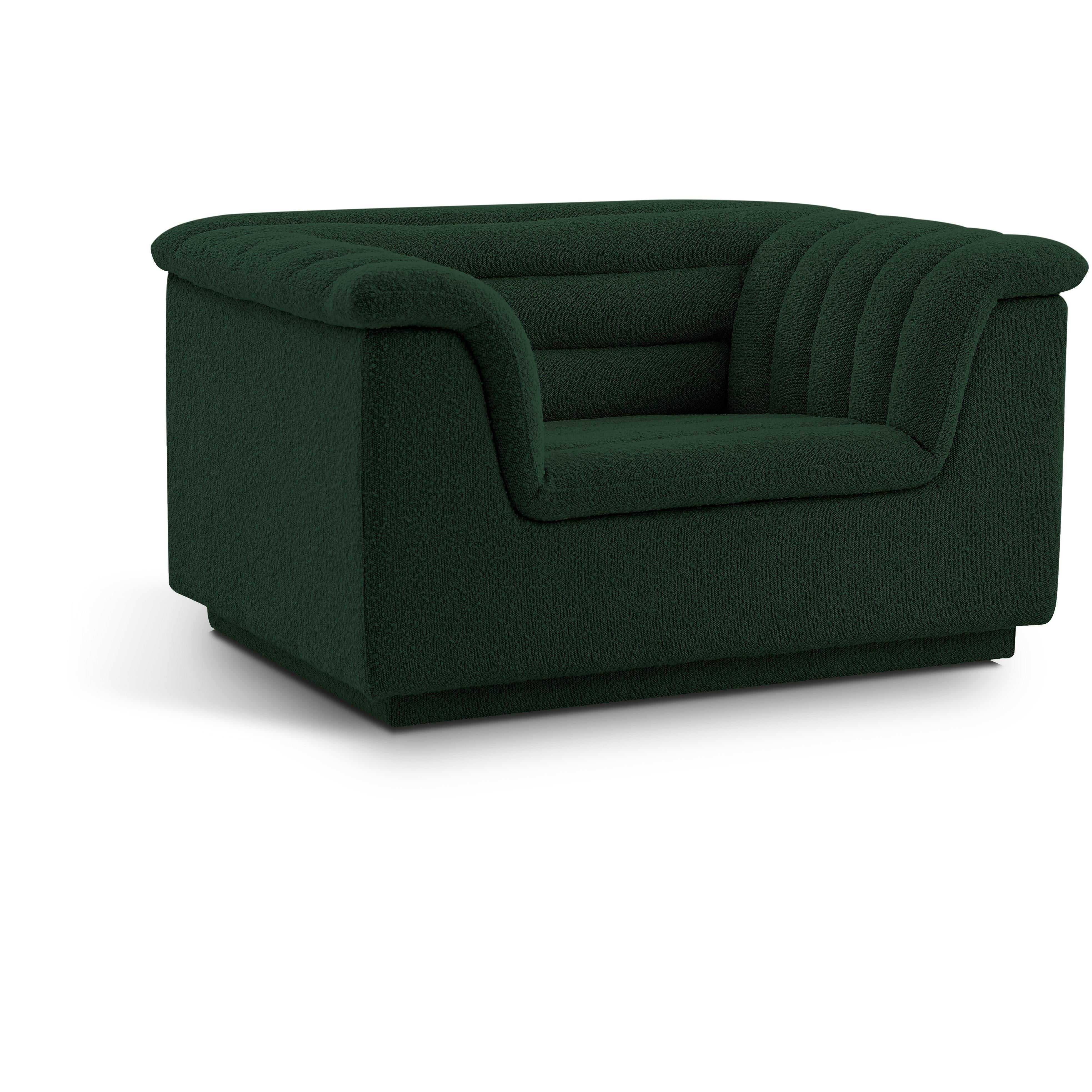 Meridian Cascade Green Boucle Fabric Chair