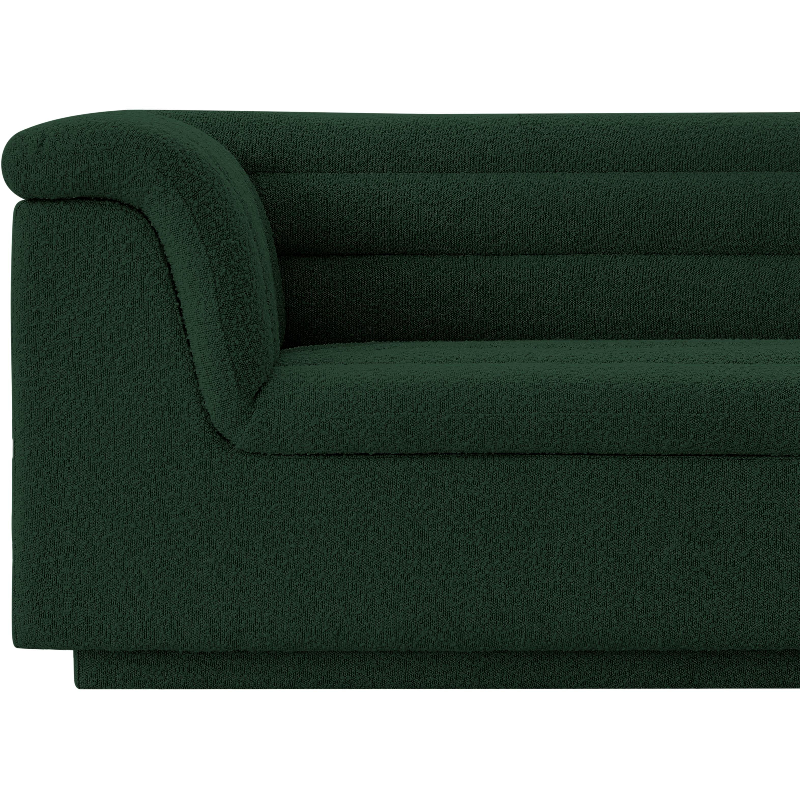 Meridian Cascade Green Boucle Fabric Chair