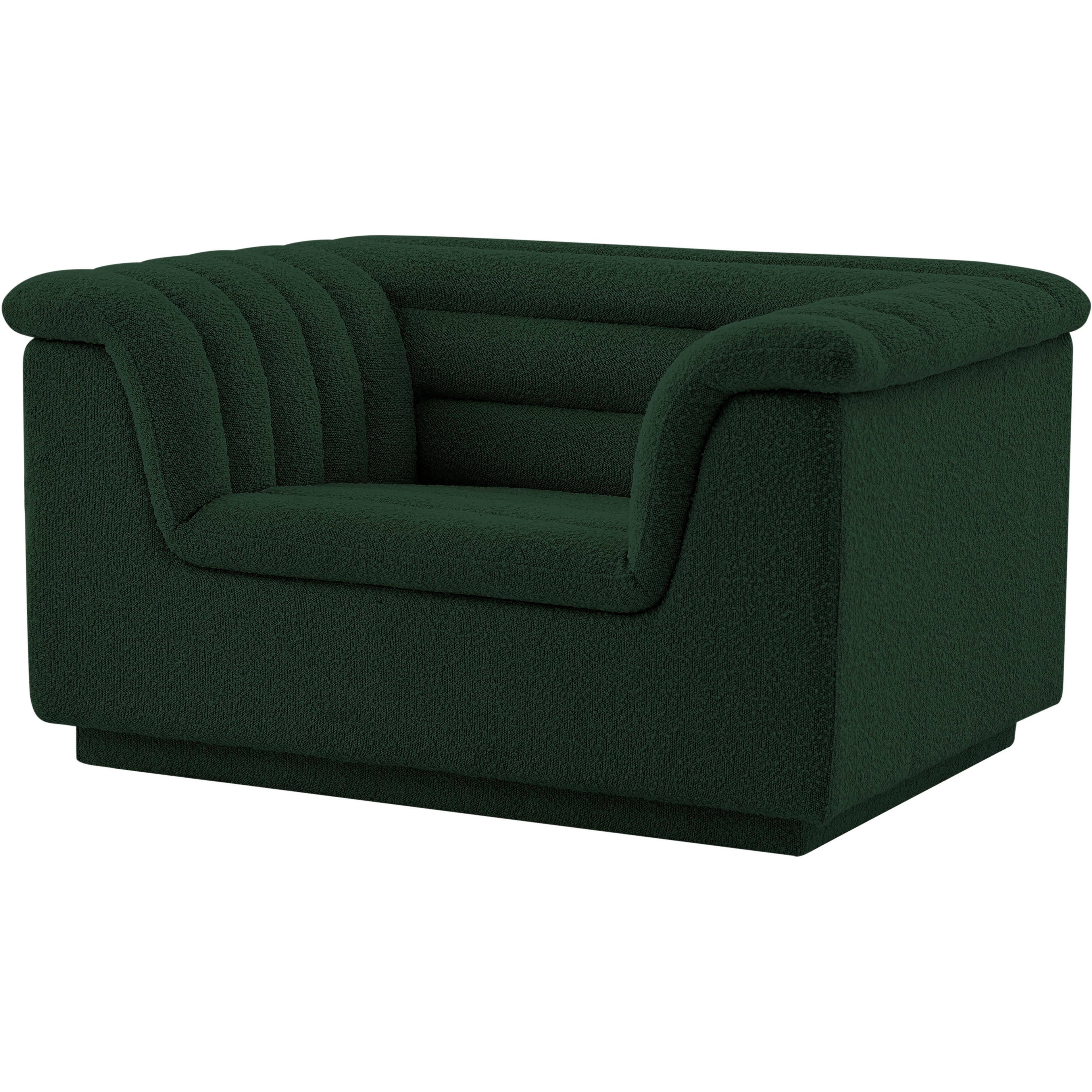 Meridian Cascade Green Boucle Fabric Chair