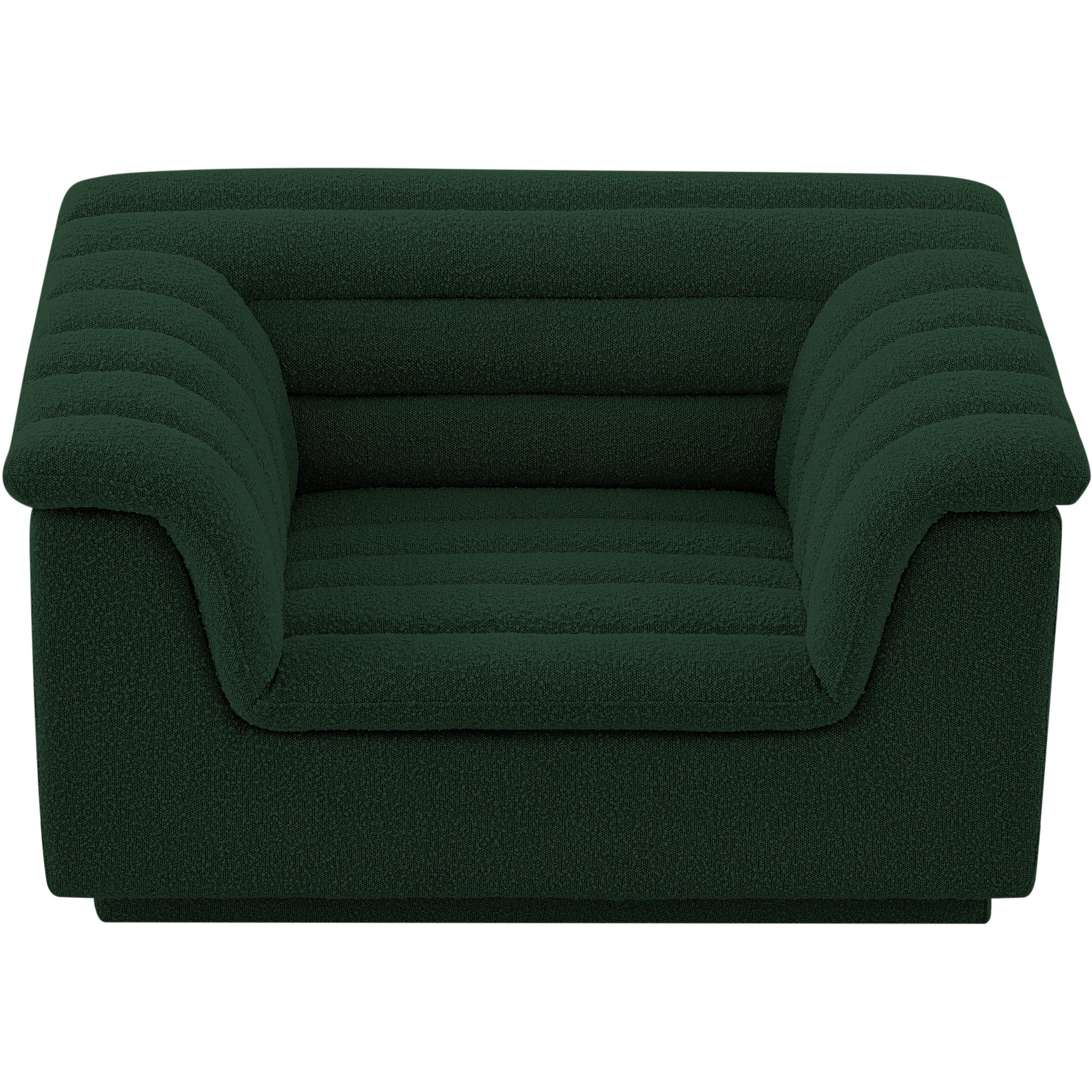 Meridian Cascade Green Boucle Fabric Chair