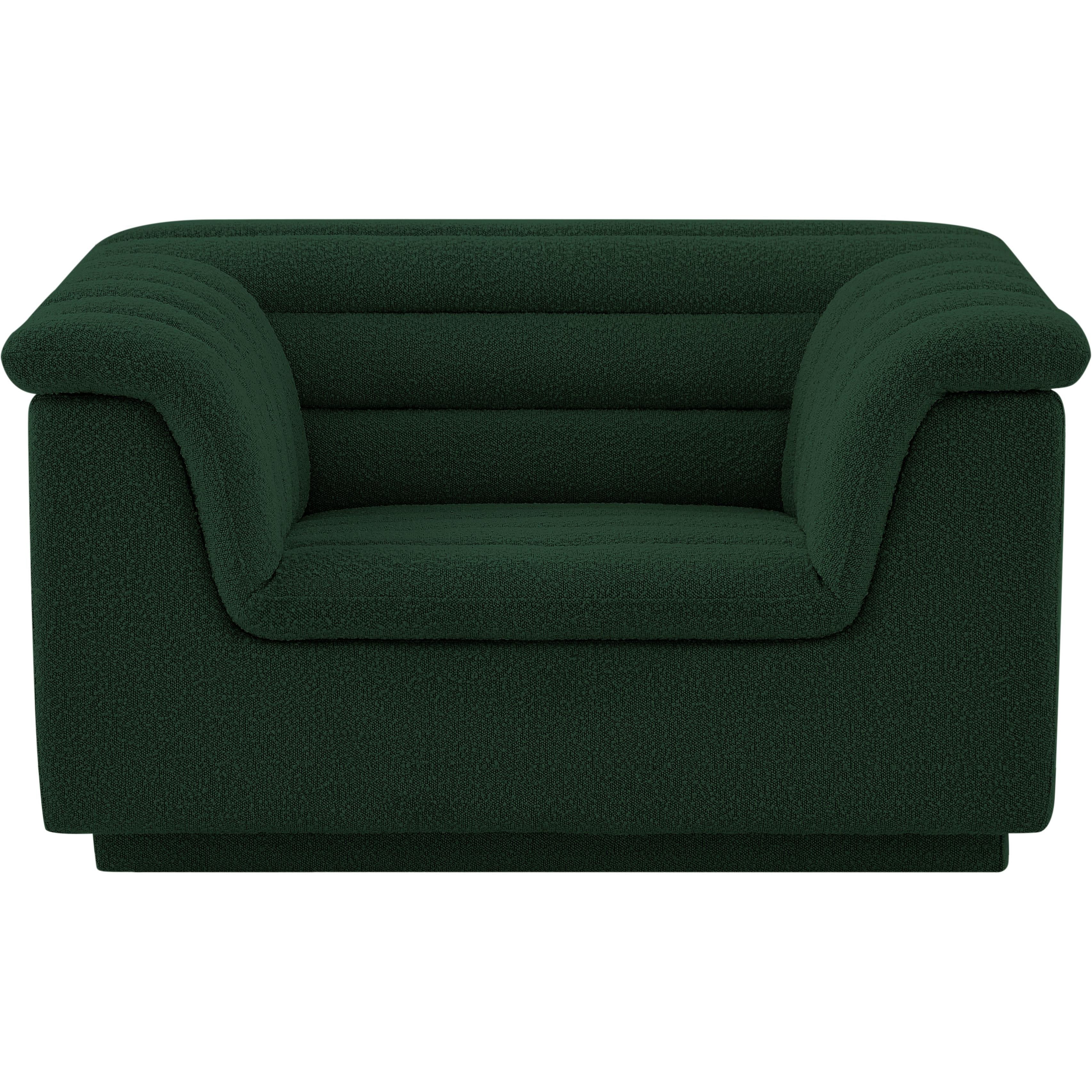 Meridian Cascade Green Boucle Fabric Chair