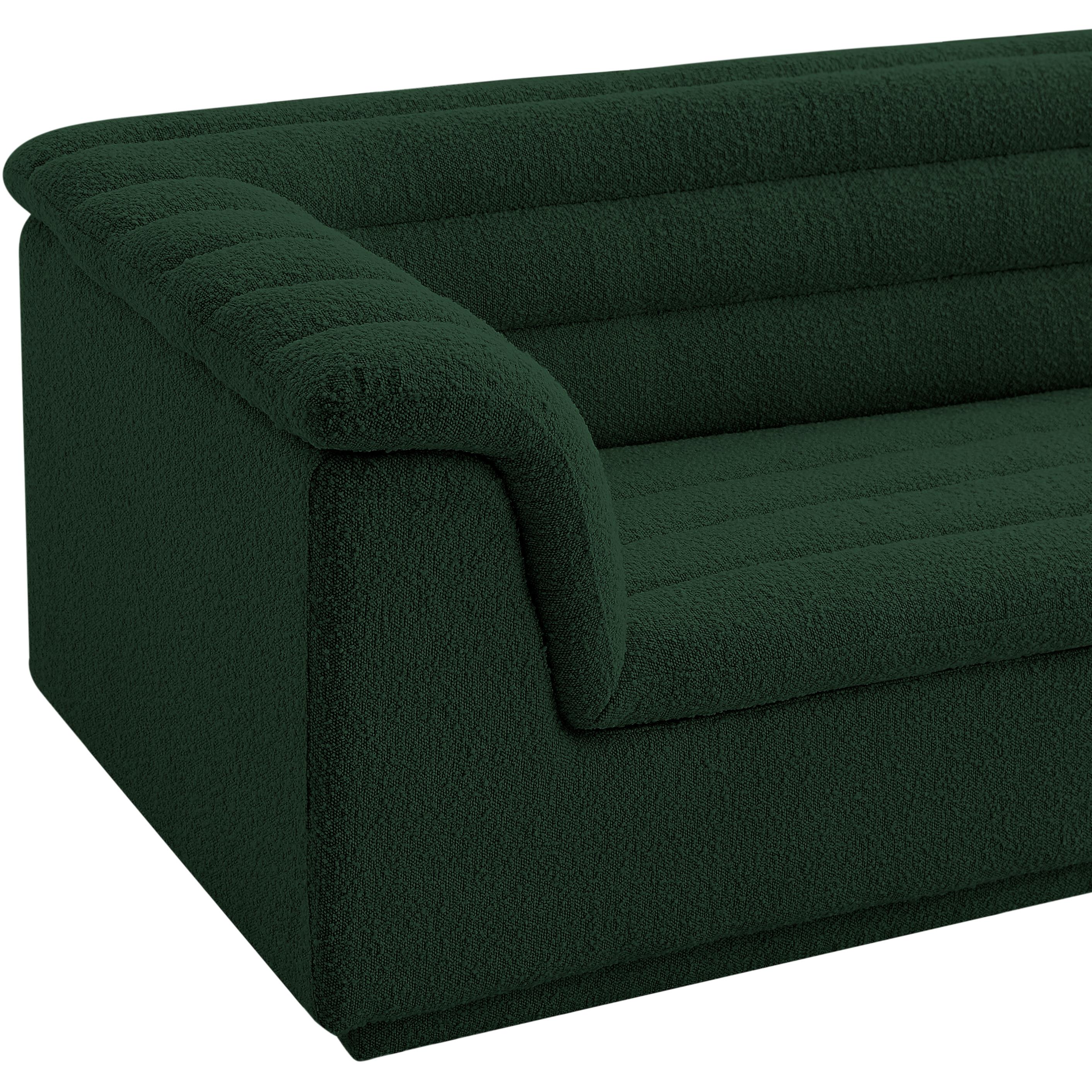 Meridian Cascade Green Boucle Fabric Chair