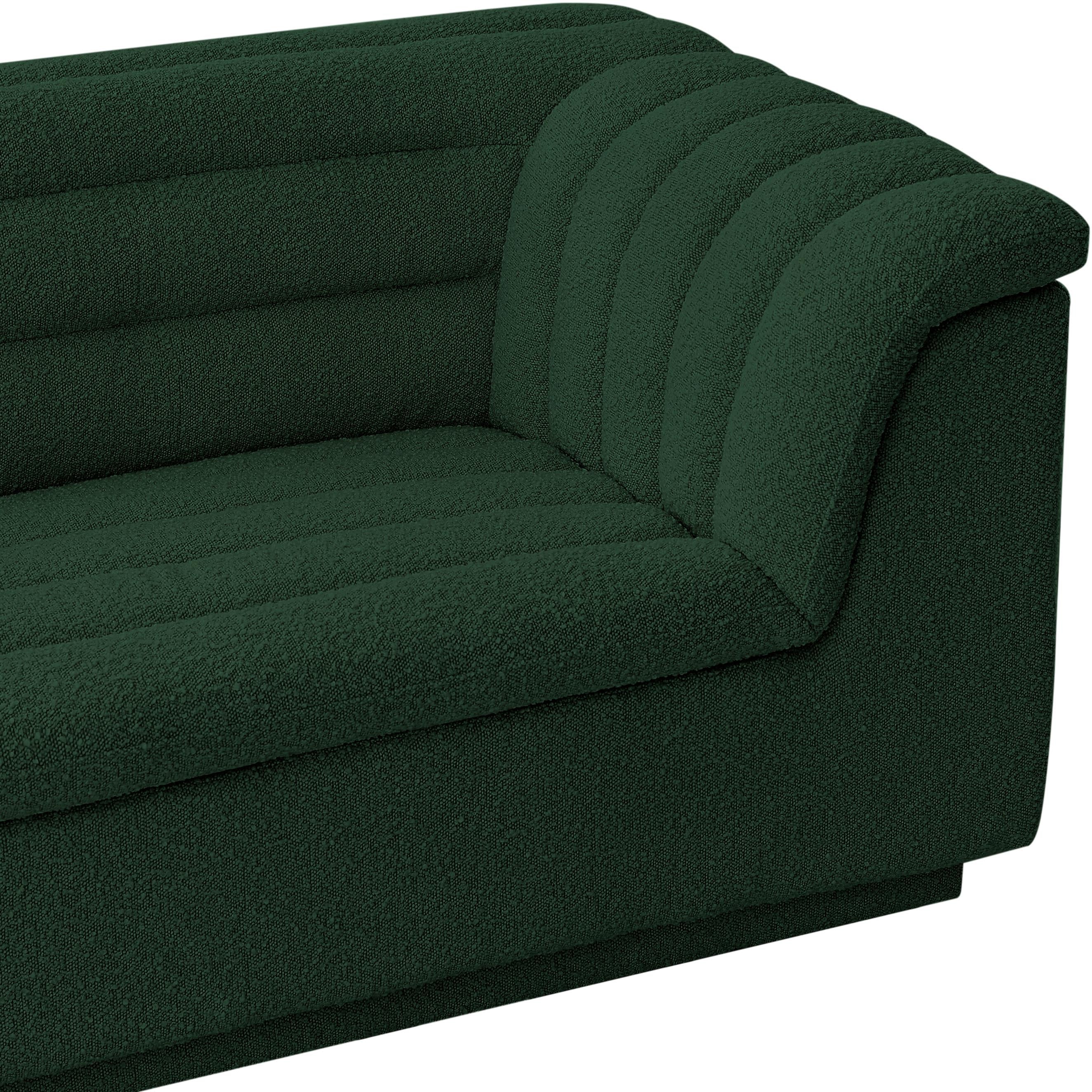 Meridian Cascade Green Boucle Fabric Chair