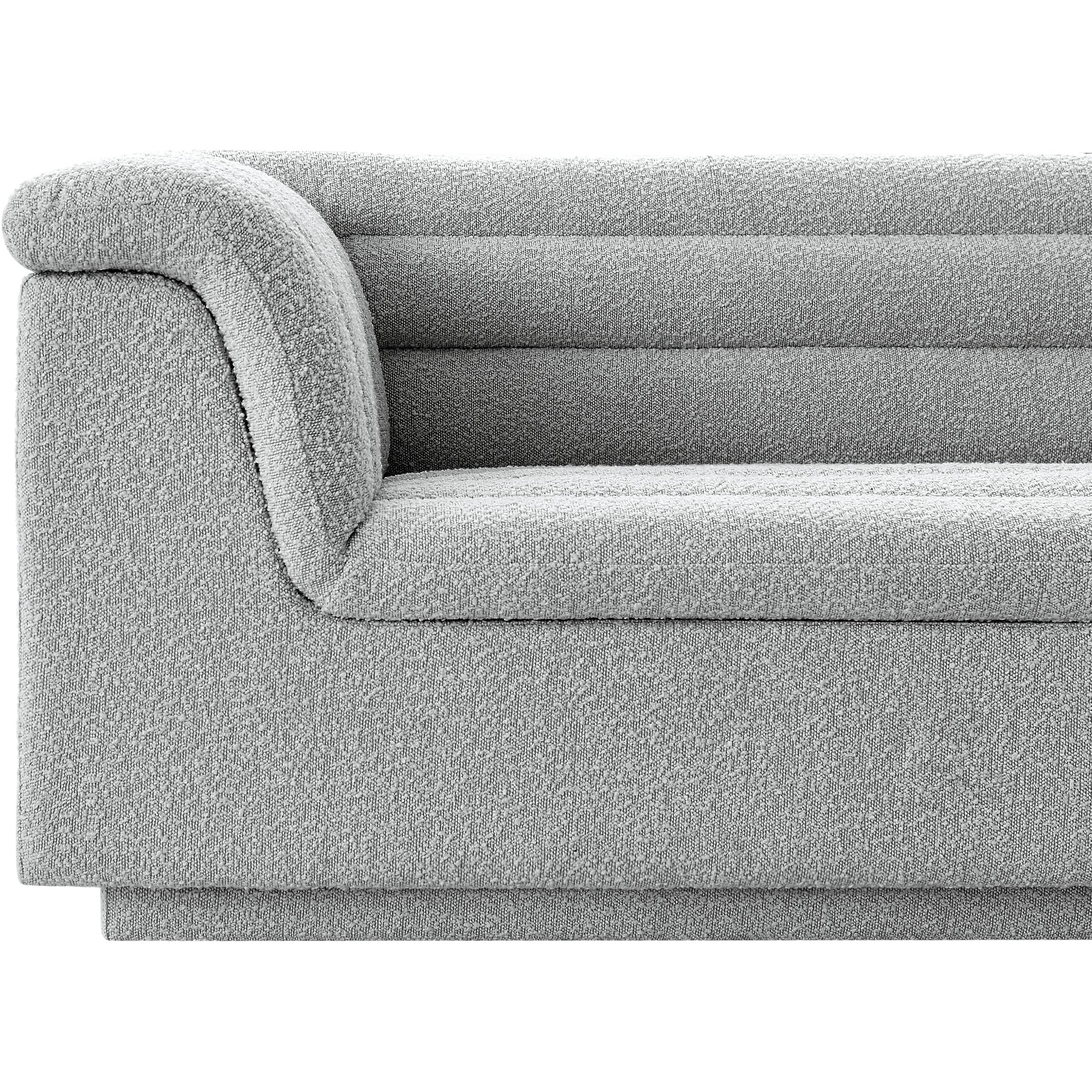 Meridian Cascade Grey Boucle Fabric Chair