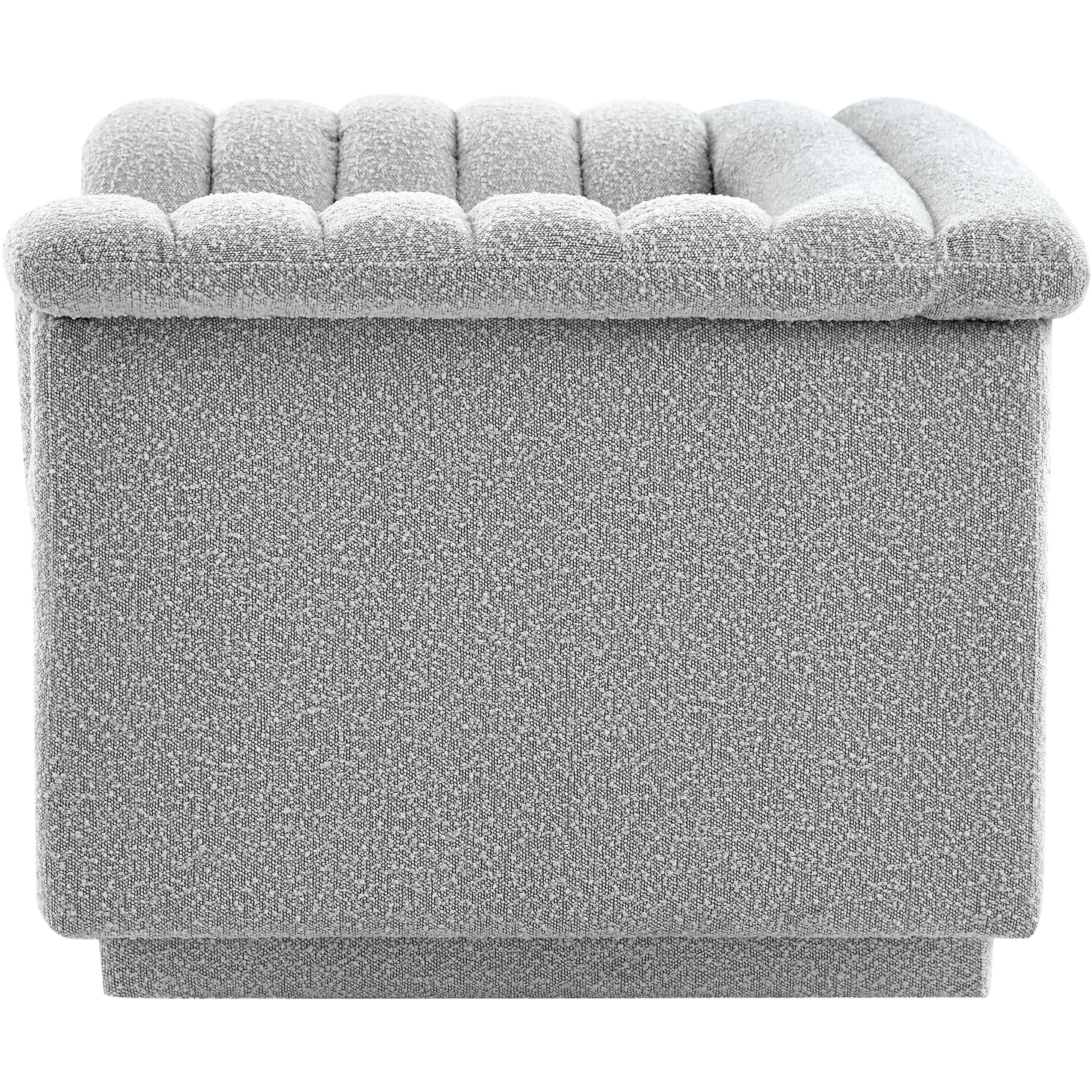 Meridian Cascade Grey Boucle Fabric Chair