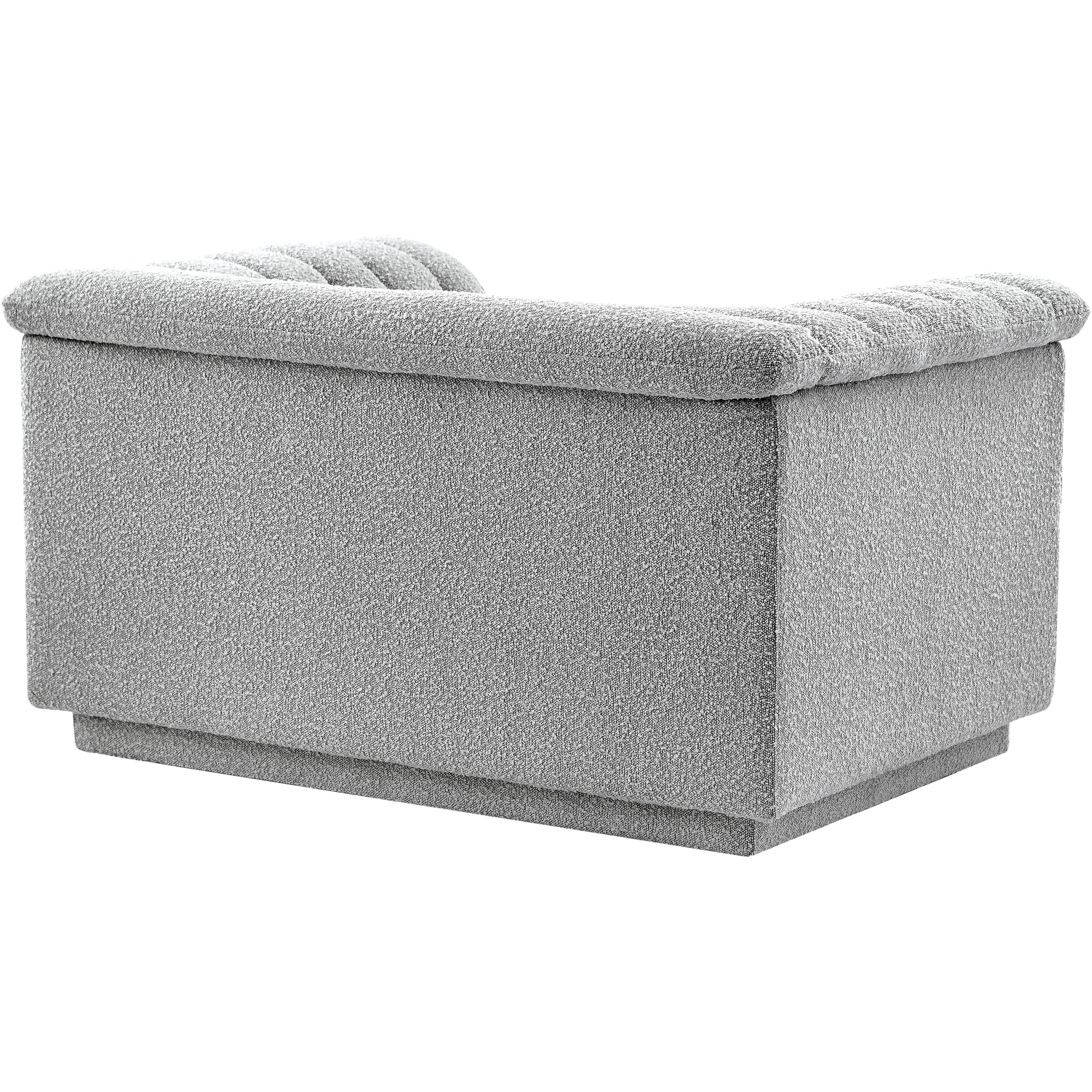 Meridian Cascade Grey Boucle Fabric Chair