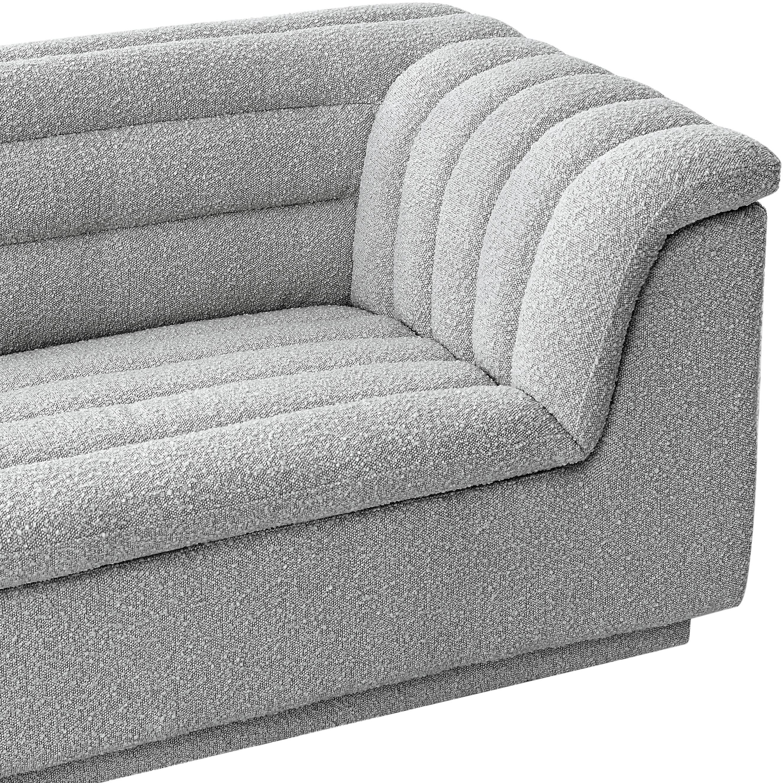 Meridian Cascade Grey Boucle Fabric Chair