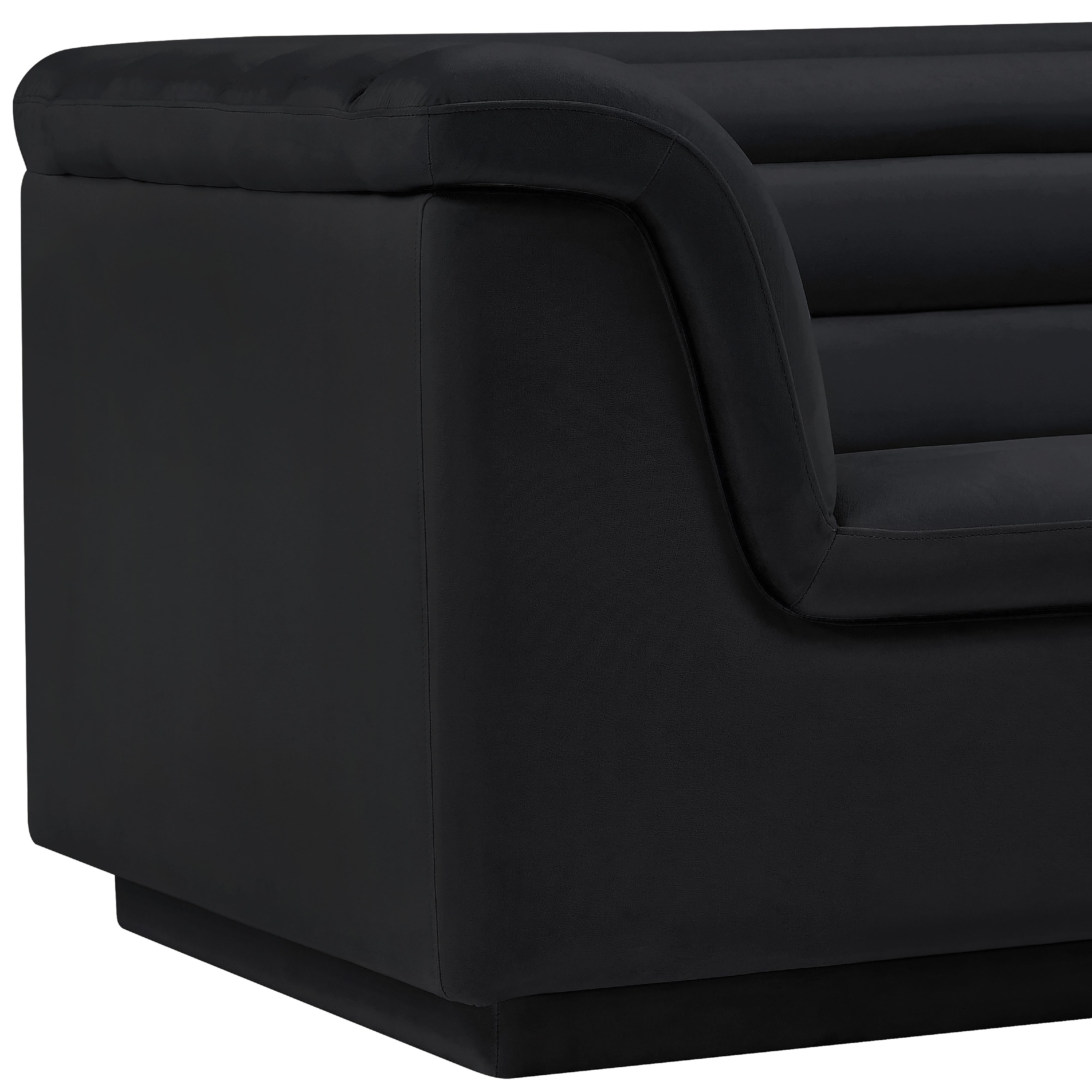 Meridian Cascade Black Velvet Fabric Chair