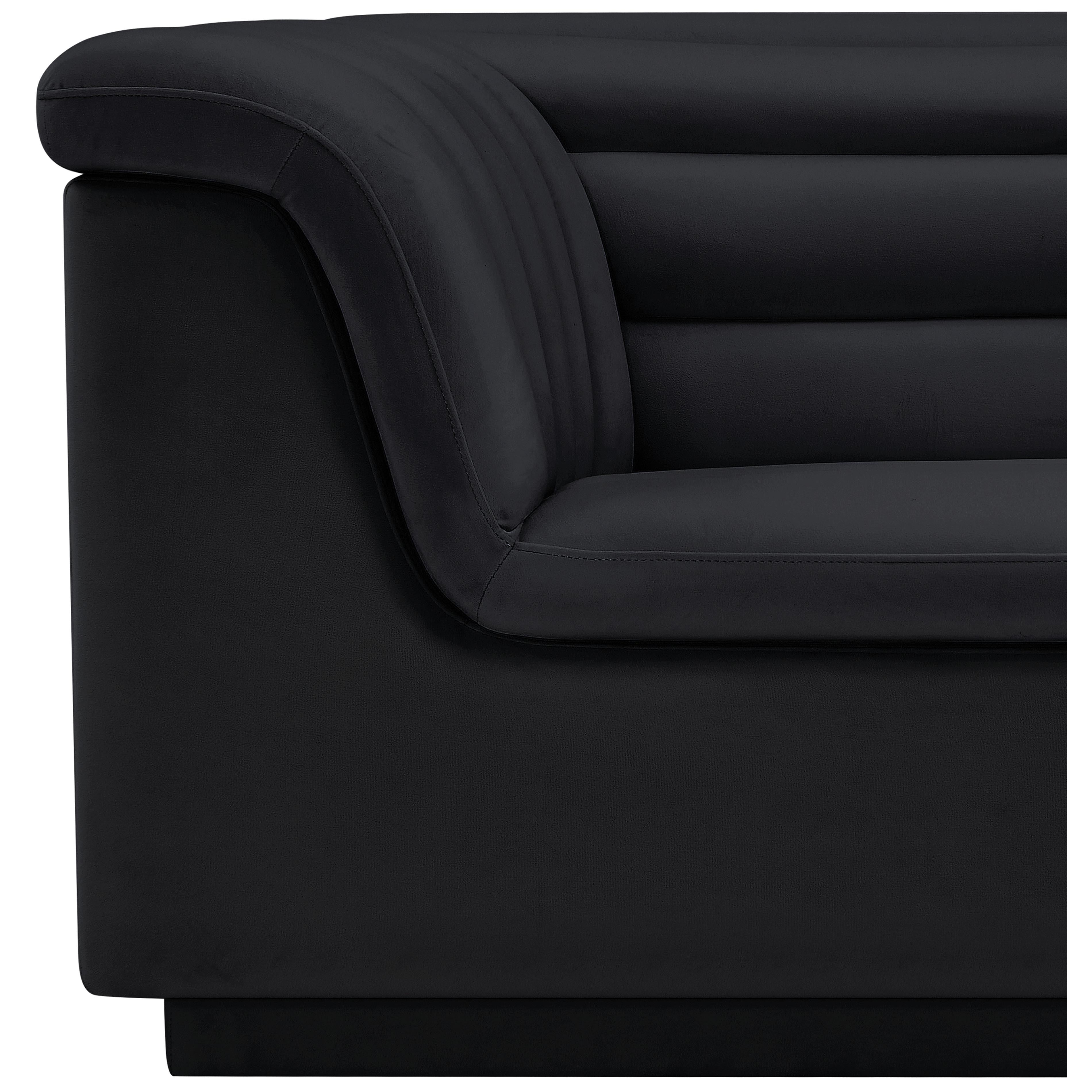 Meridian Cascade Black Velvet Fabric Chair