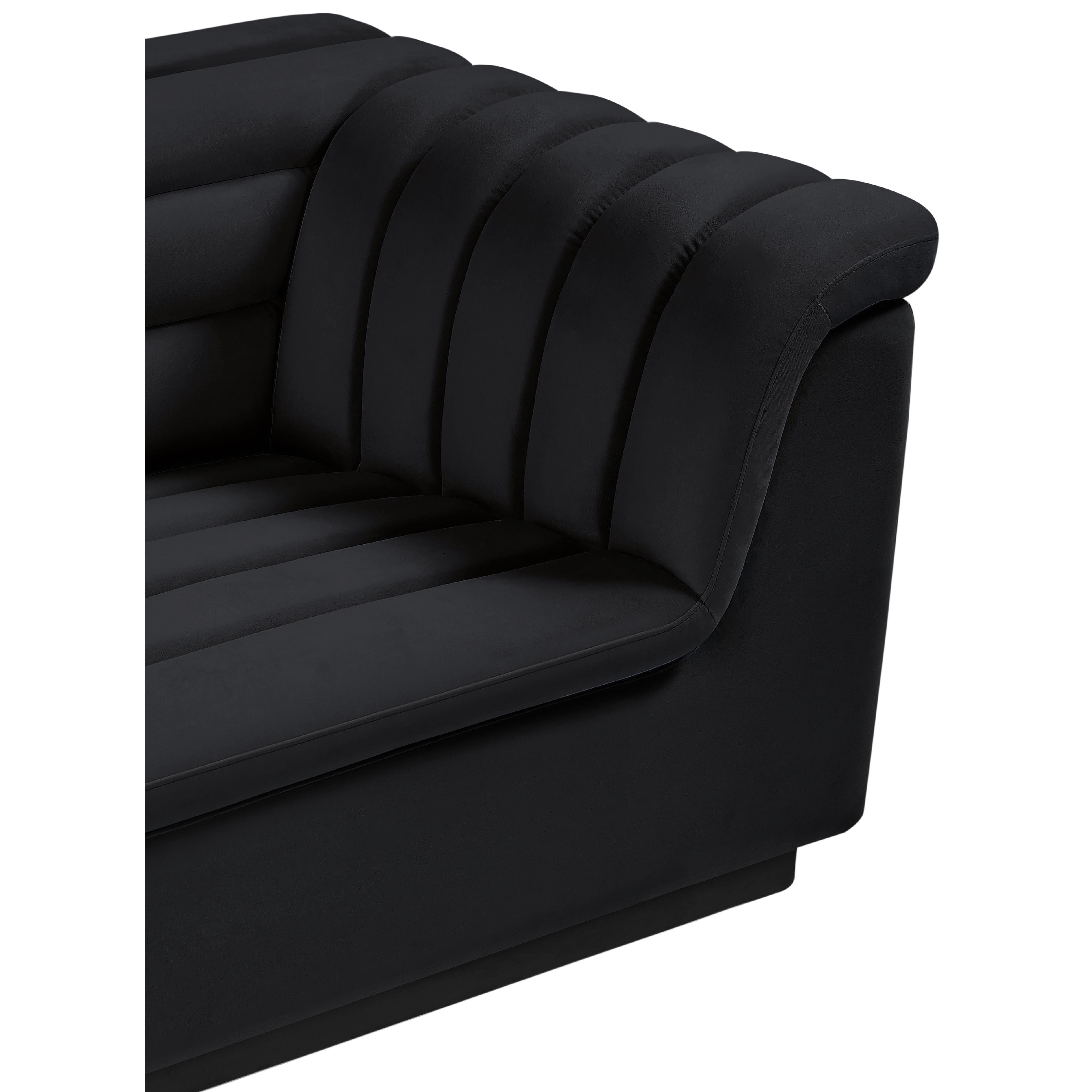 Meridian Cascade Black Velvet Fabric Chair