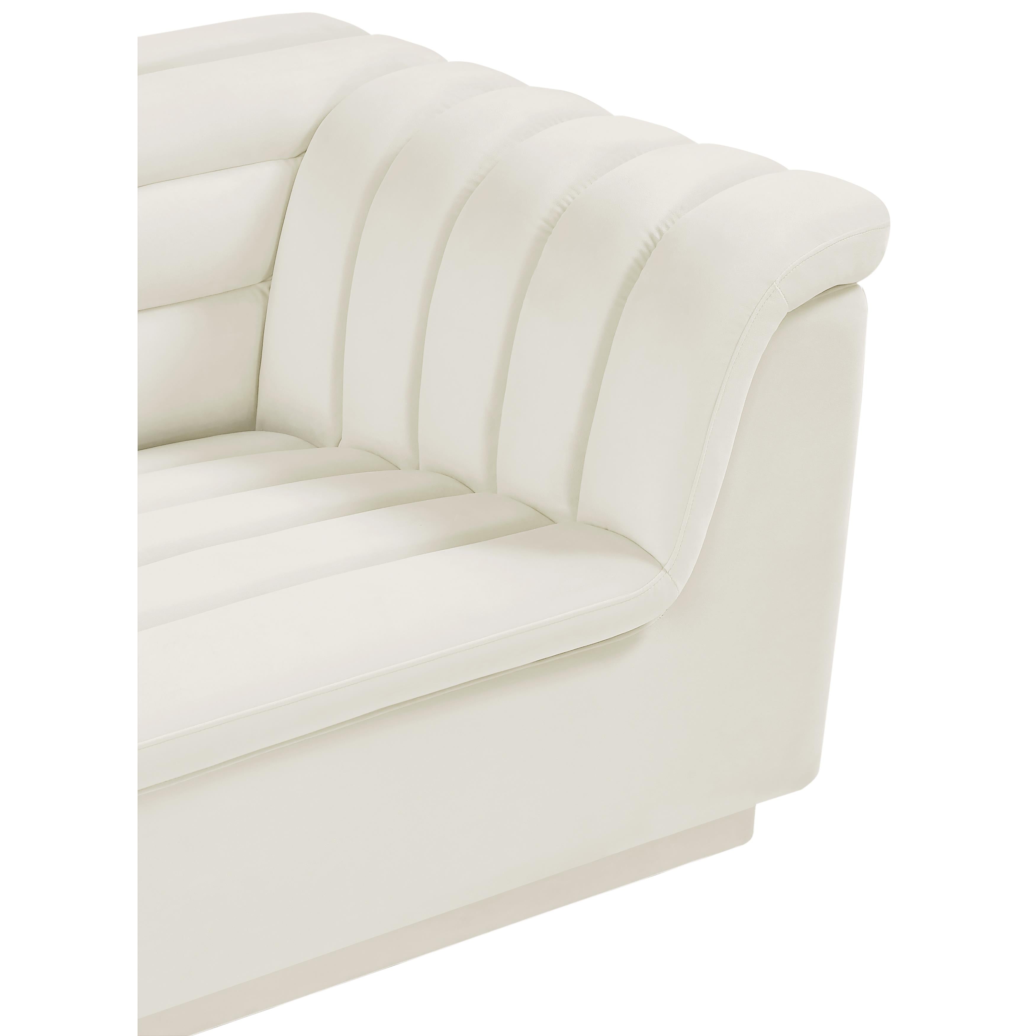 Meridian Cascade Cream Velvet Fabric Chair