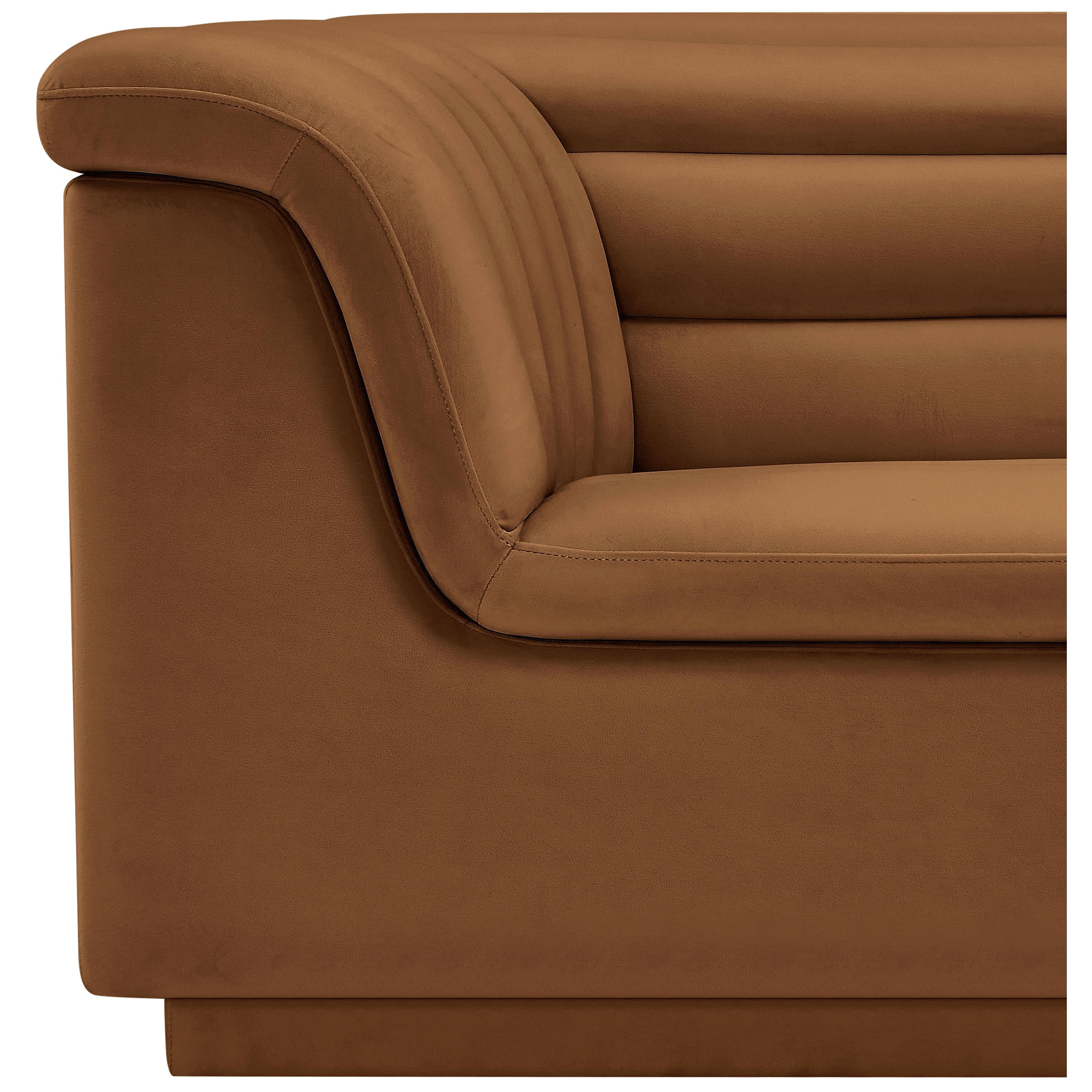 Meridian Cascade Saddle Velvet Fabric Chair