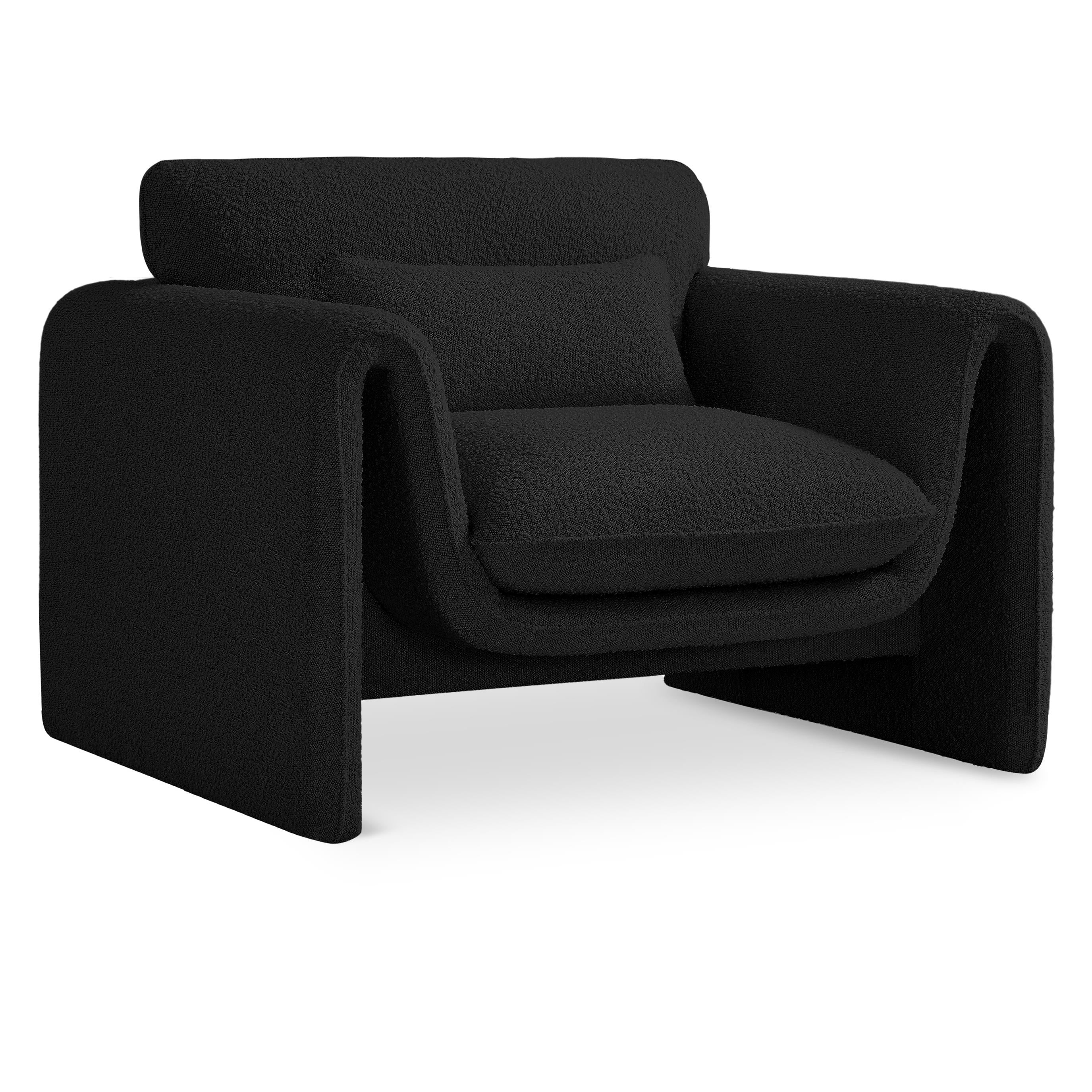 Meridian Stylus Black Boucle Fabric Chair