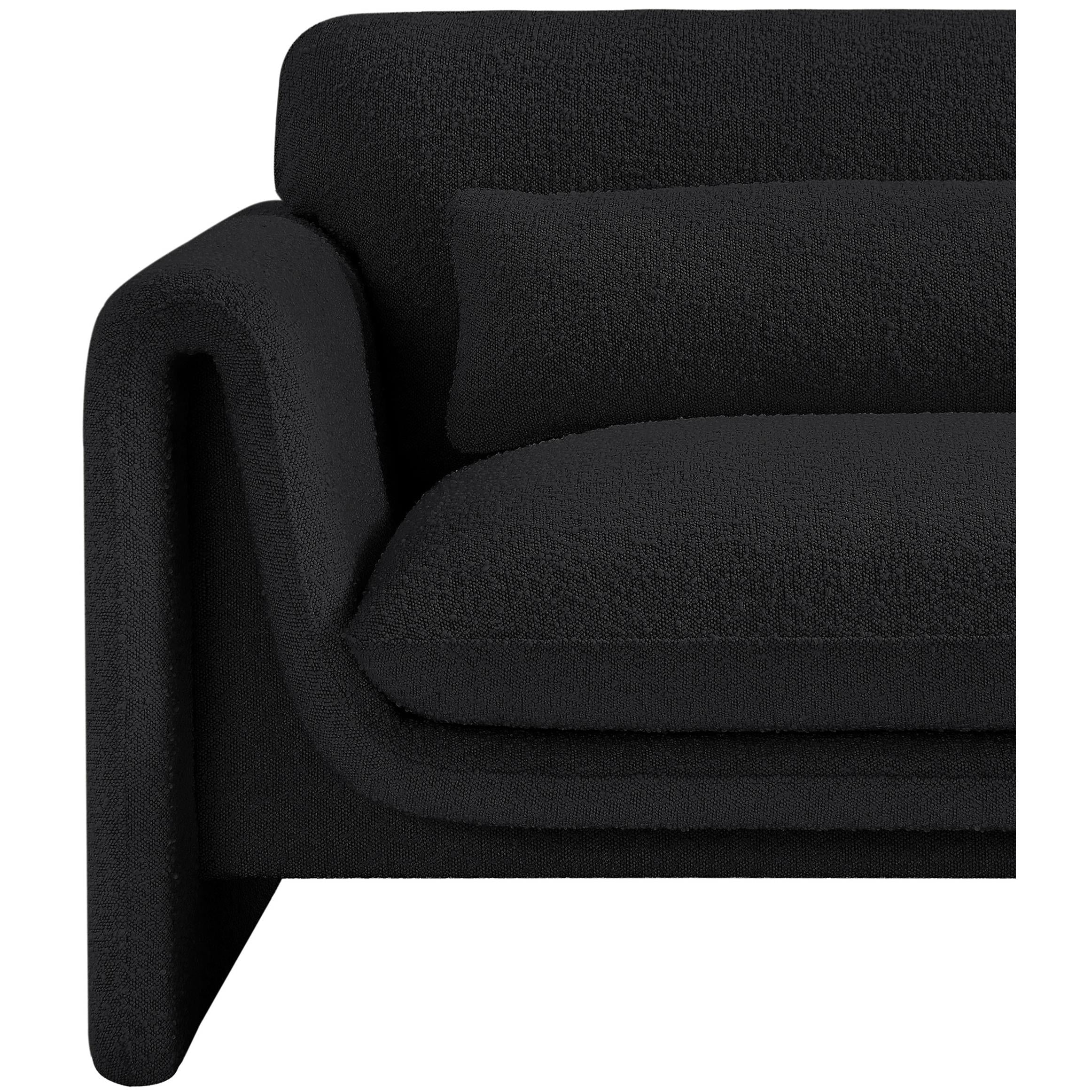 Meridian Stylus Black Boucle Fabric Chair