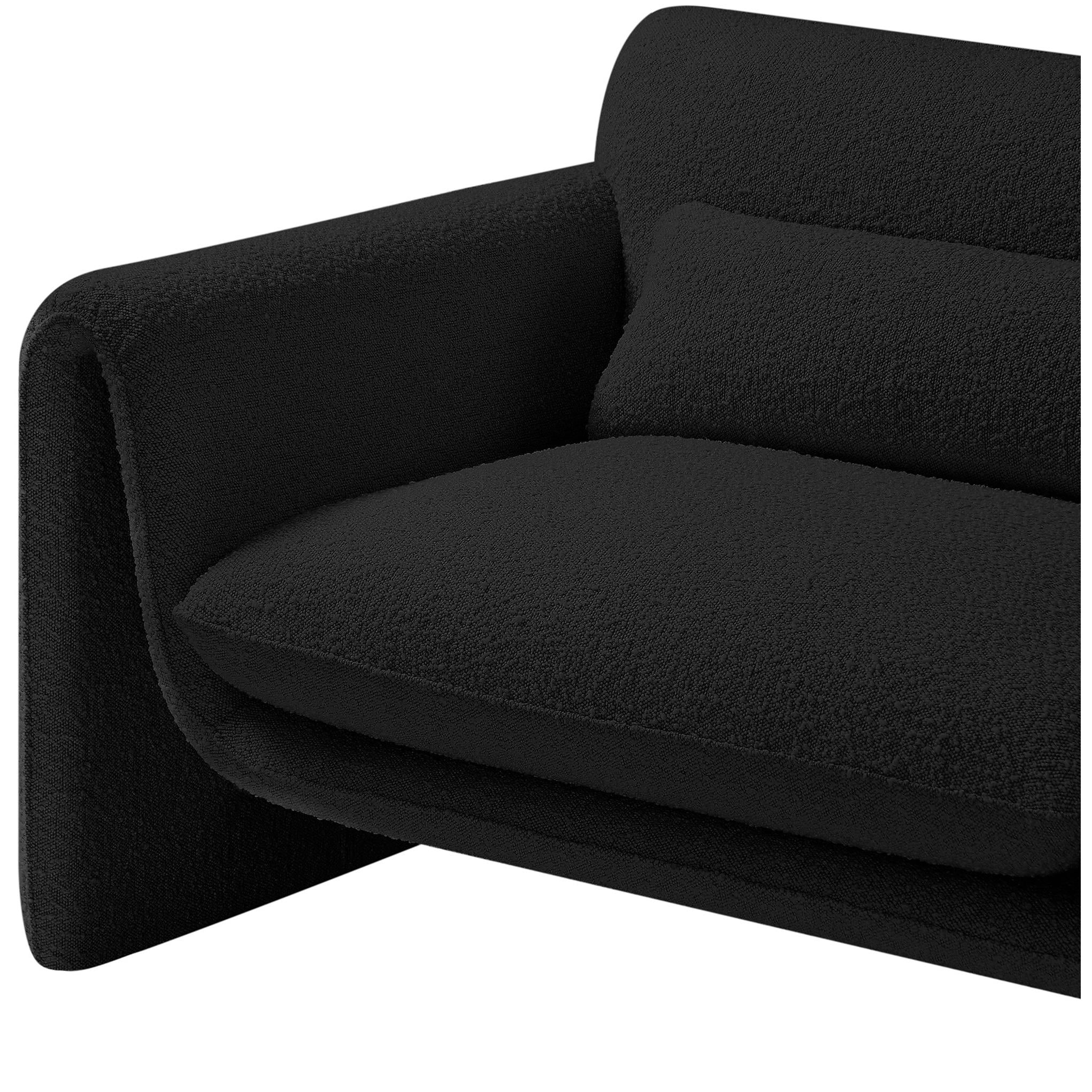 Meridian Stylus Black Boucle Fabric Chair