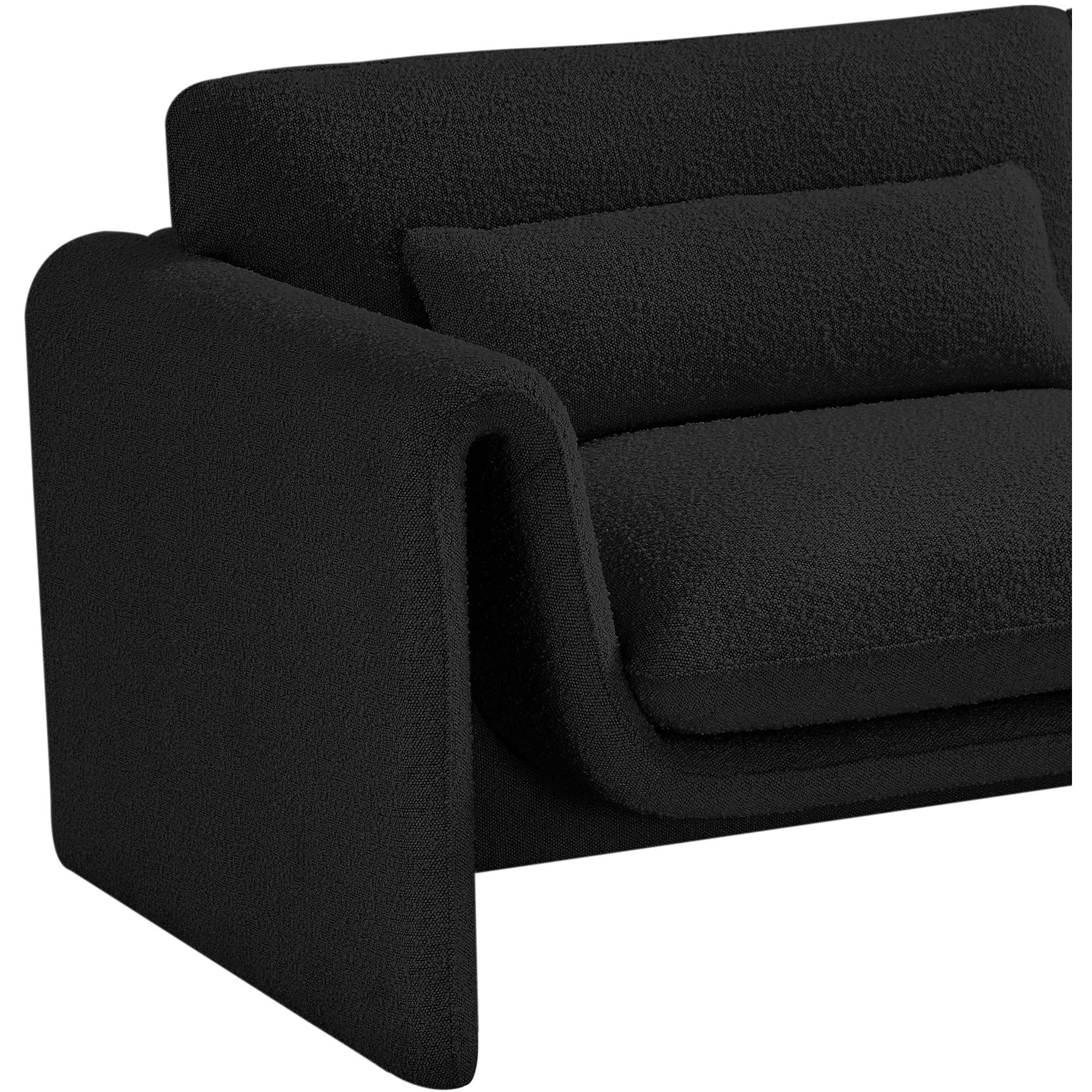 Meridian Stylus Black Boucle Fabric Chair