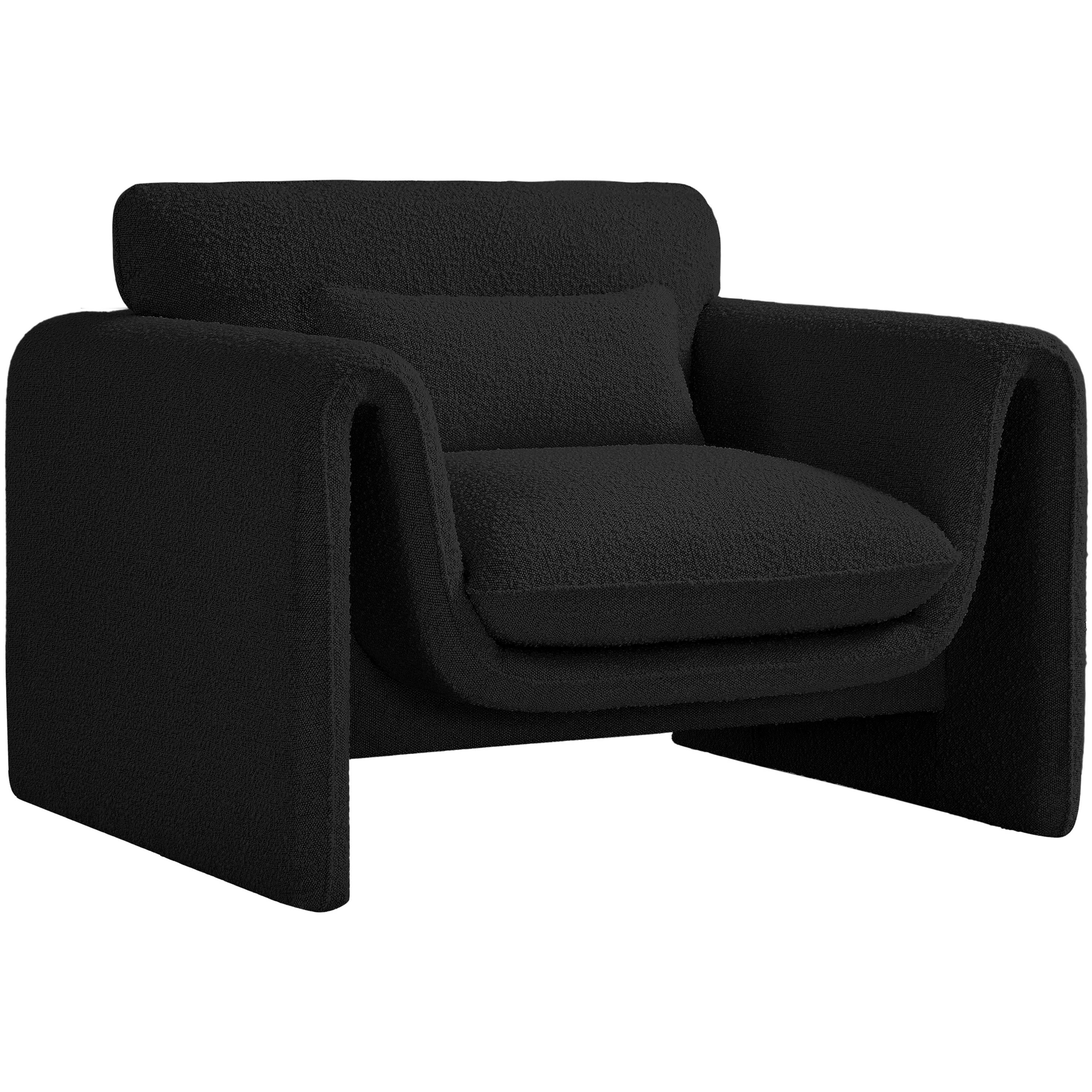 Meridian Stylus Black Boucle Fabric Chair