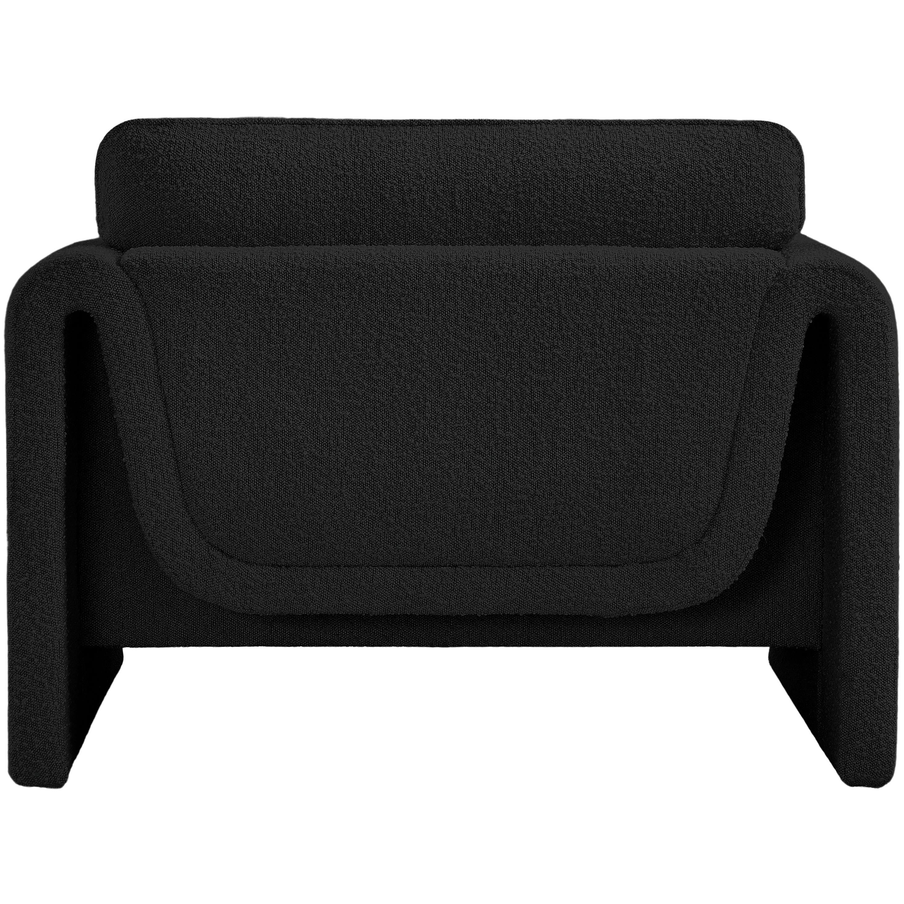 Meridian Stylus Black Boucle Fabric Chair