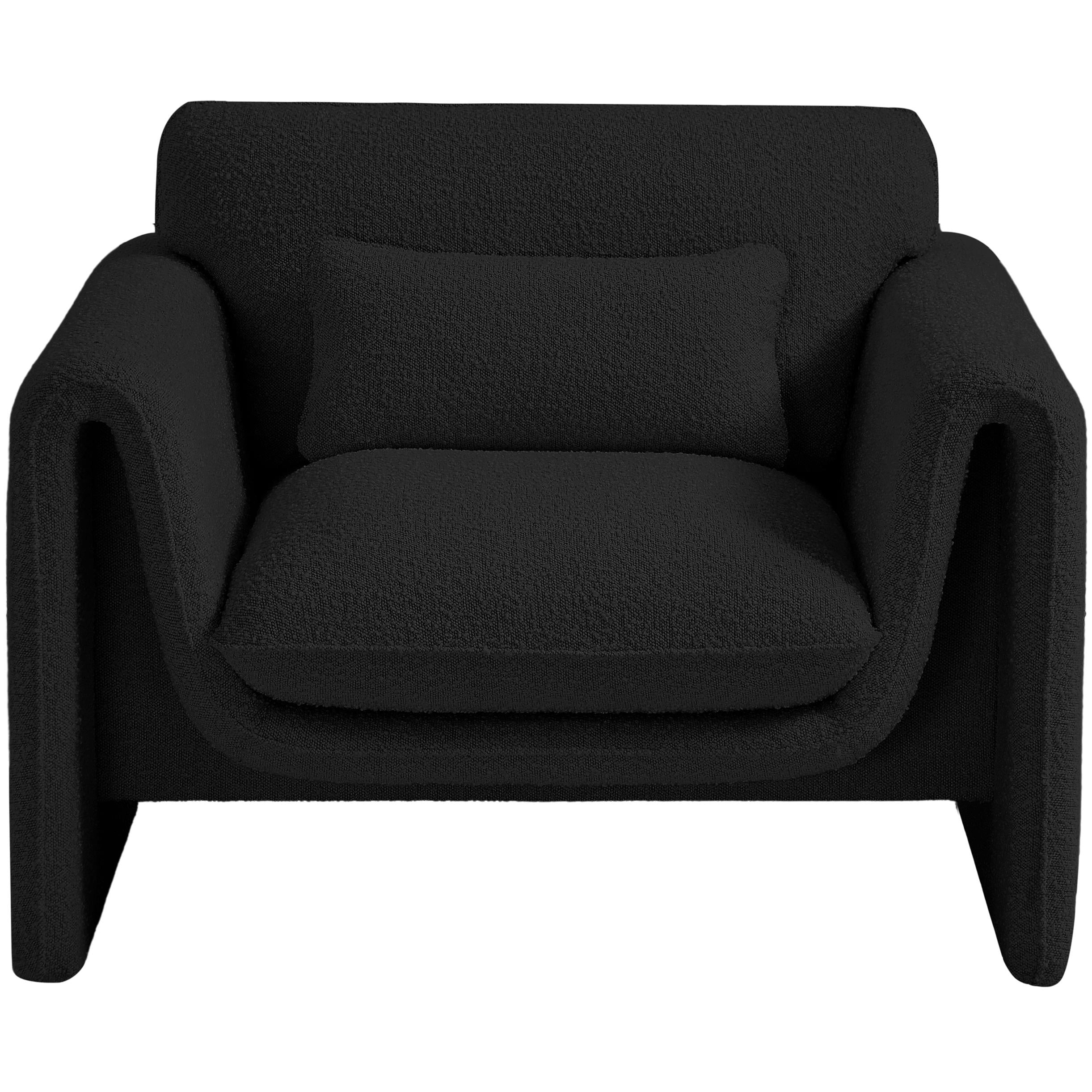 Meridian Stylus Black Boucle Fabric Chair