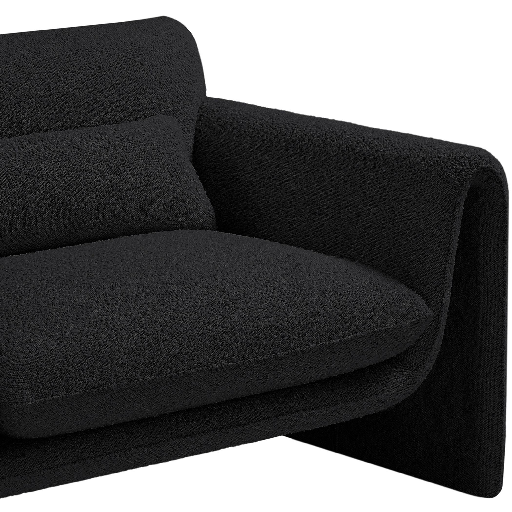 Meridian Stylus Black Boucle Fabric Chair