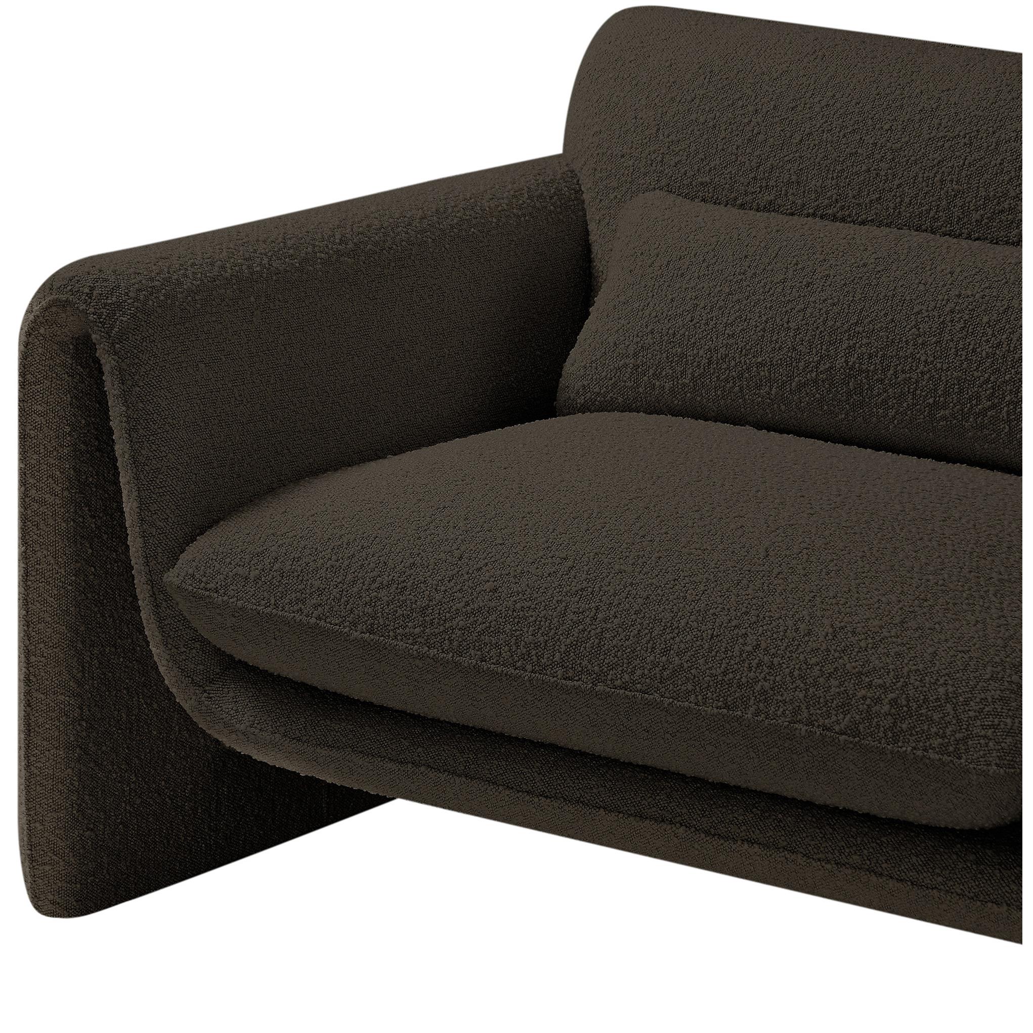 Meridian Stylus Brown Boucle Fabric Chair