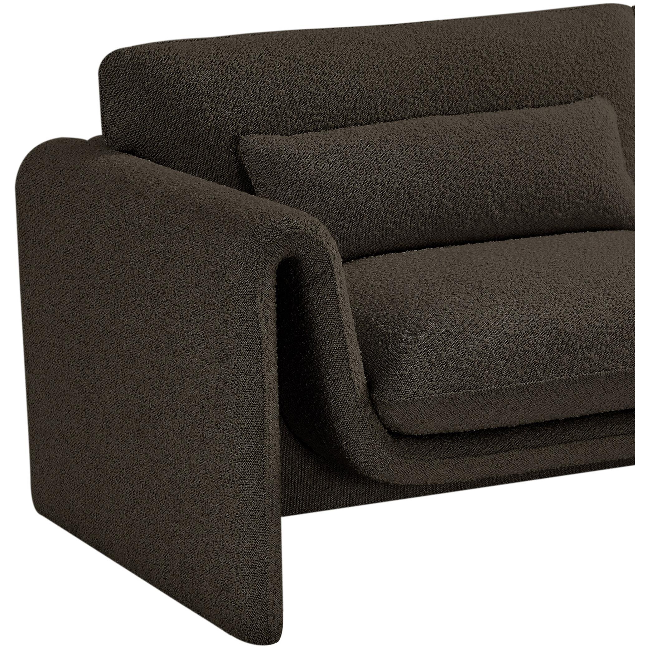 Meridian Stylus Brown Boucle Fabric Chair