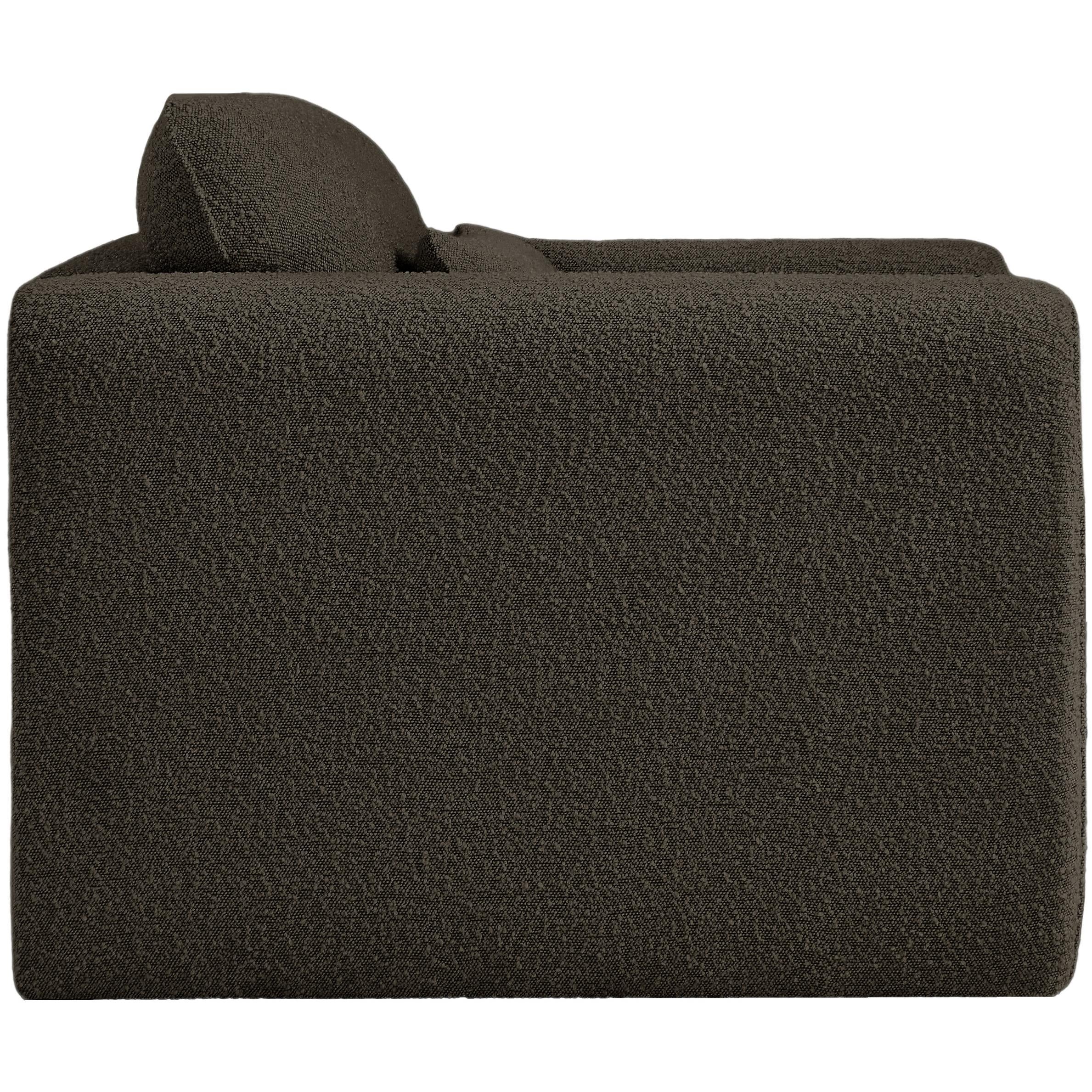 Meridian Stylus Brown Boucle Fabric Chair