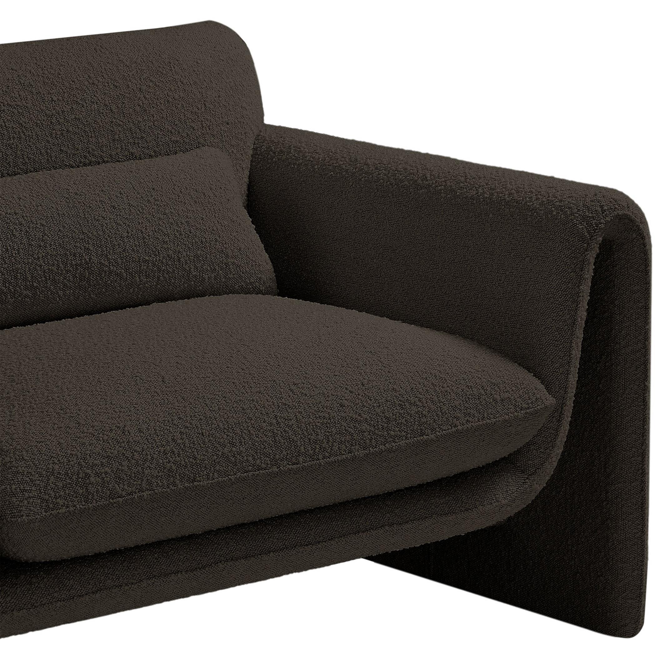 Meridian Stylus Brown Boucle Fabric Chair