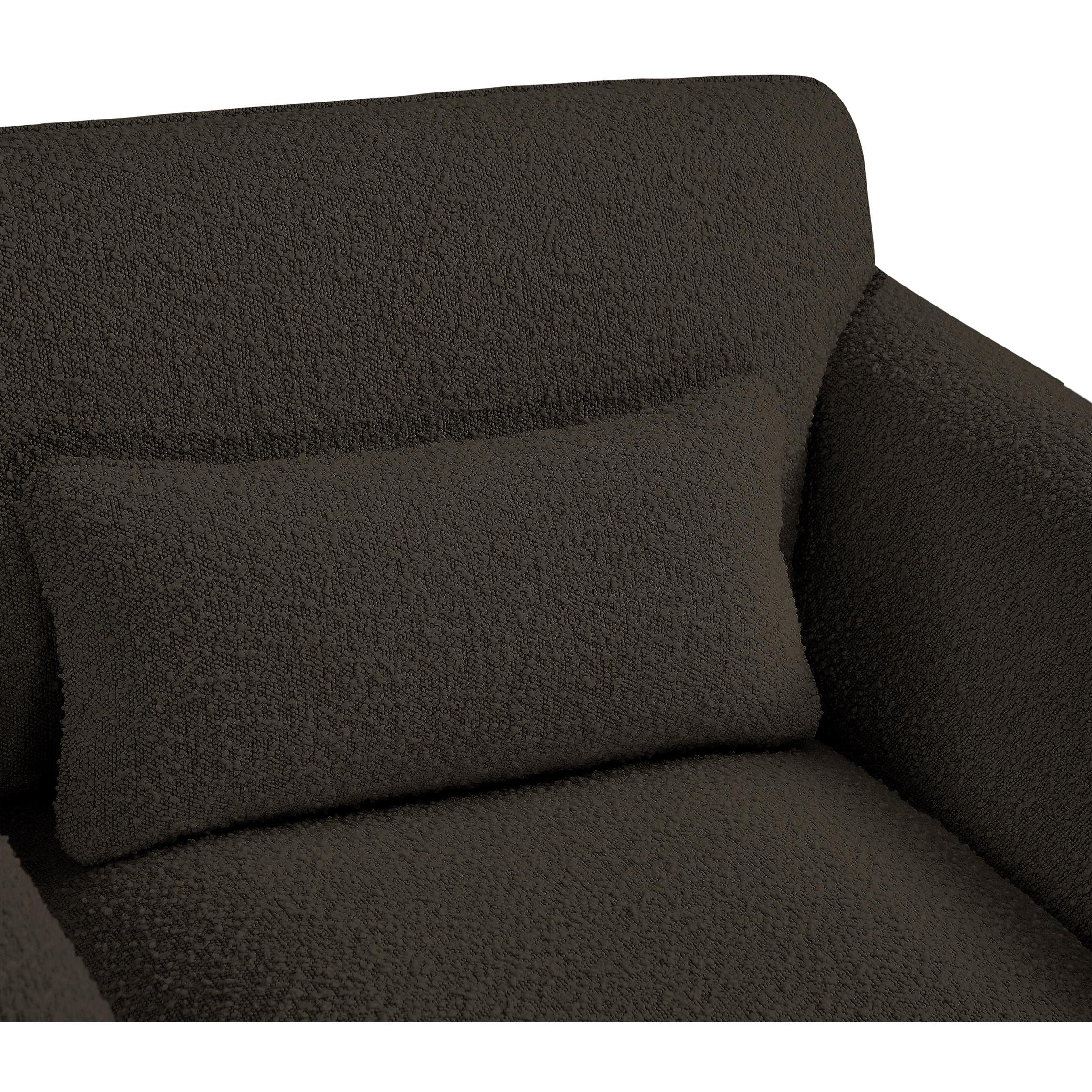 Meridian Stylus Brown Boucle Fabric Chair