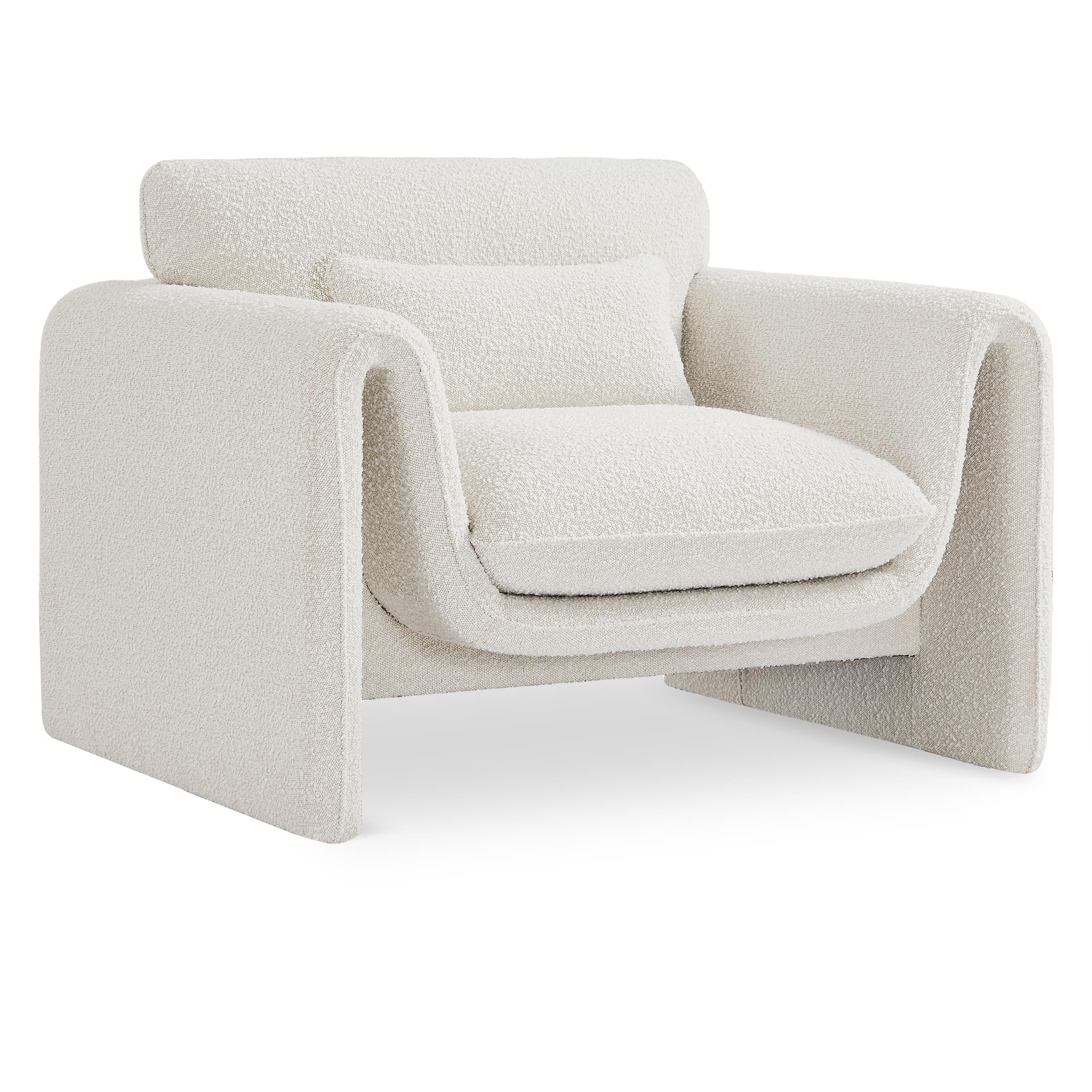 Meridian Stylus Cream Boucle Fabric Chair