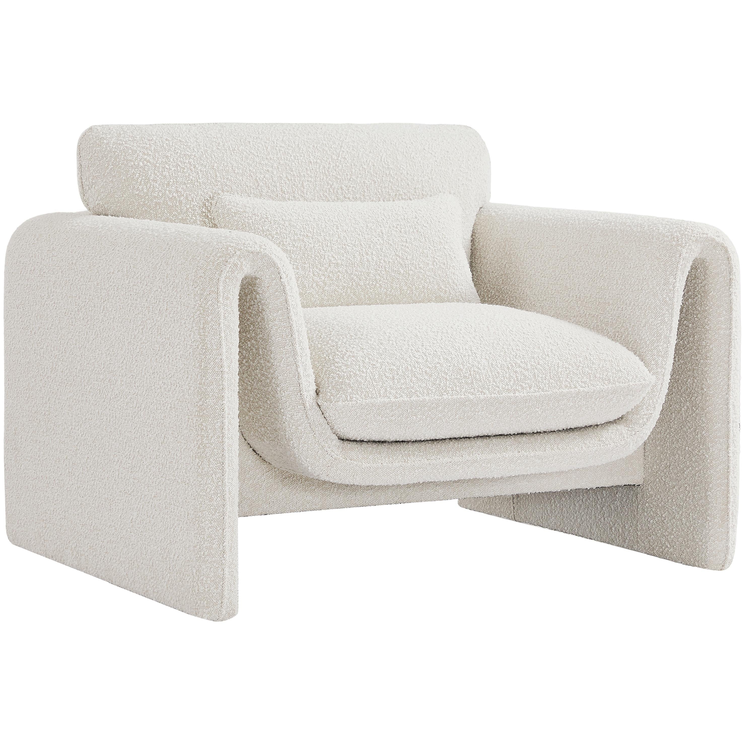 Meridian Stylus Cream Boucle Fabric Chair