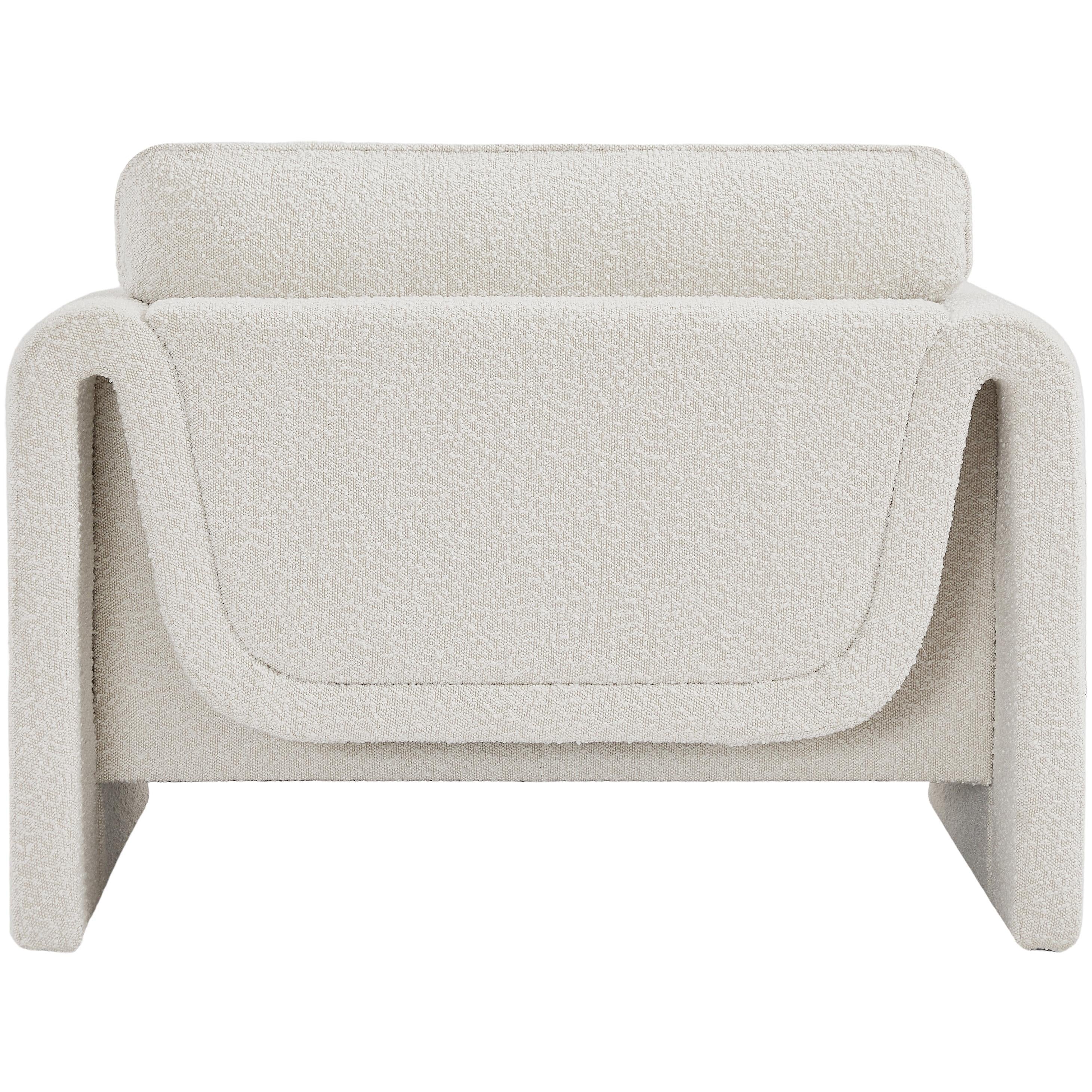 Meridian Stylus Cream Boucle Fabric Chair