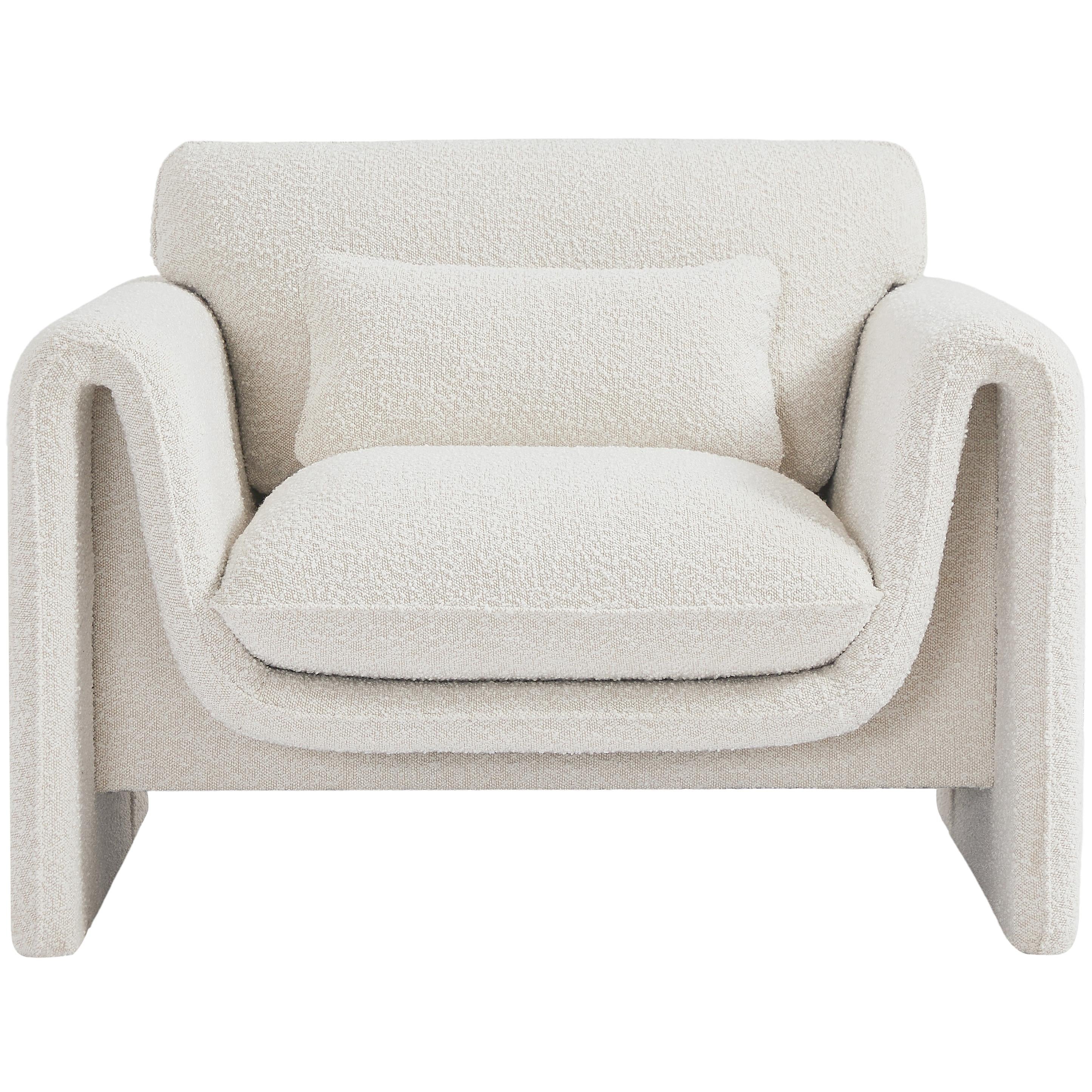 Meridian Stylus Cream Boucle Fabric Chair