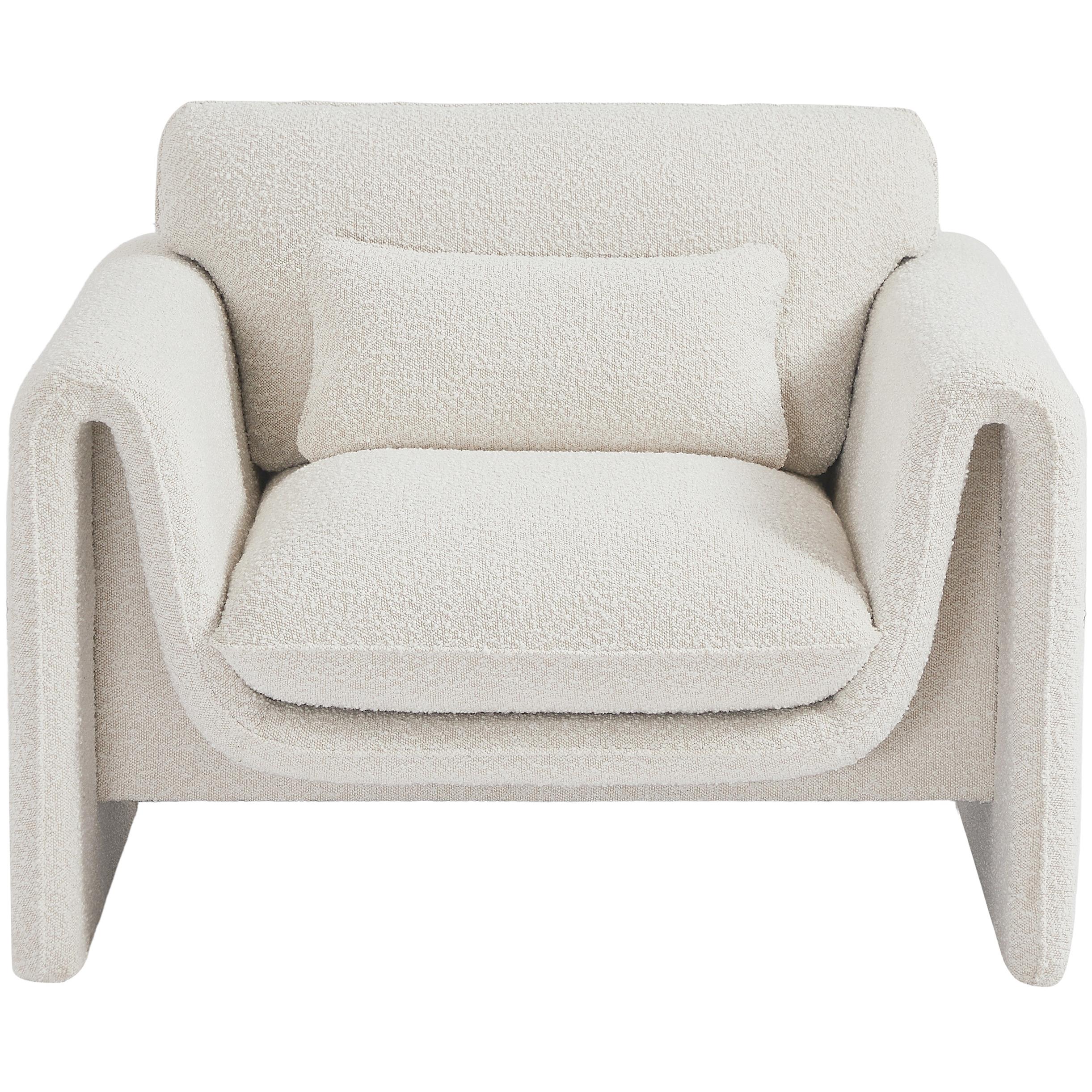 Meridian Stylus Cream Boucle Fabric Chair