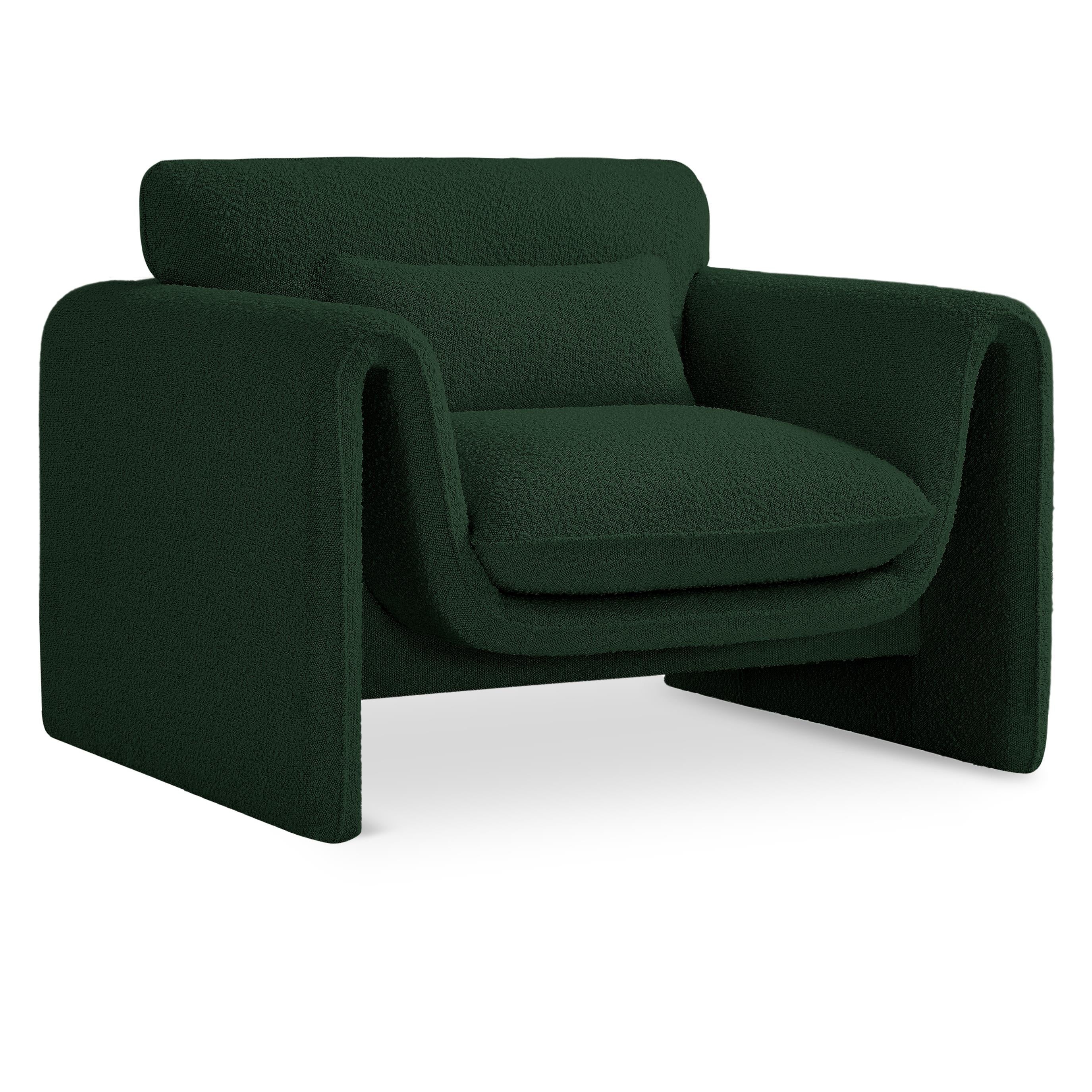 Meridian Stylus Green Boucle Fabric Chair