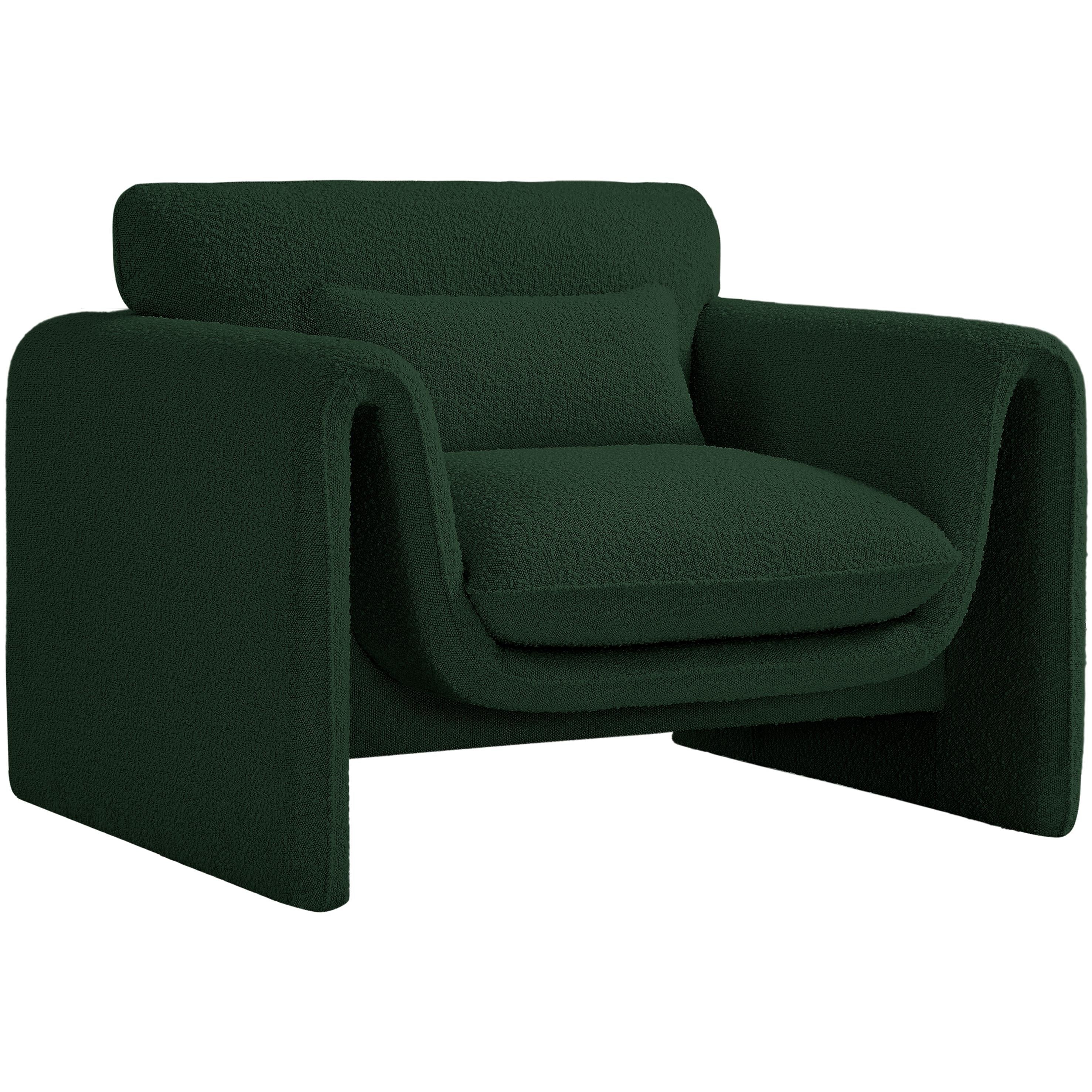 Meridian Stylus Green Boucle Fabric Chair