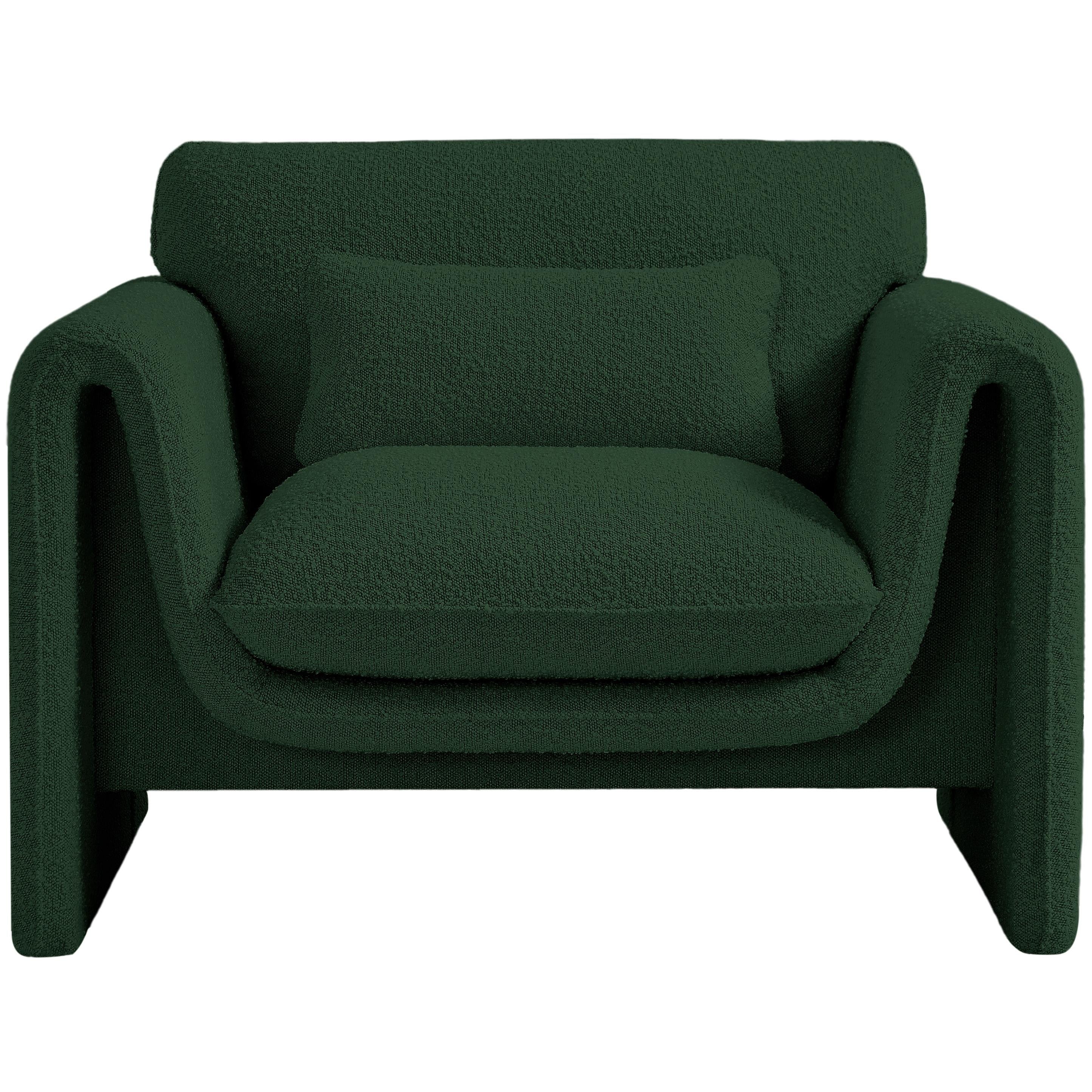 Meridian Stylus Green Boucle Fabric Chair