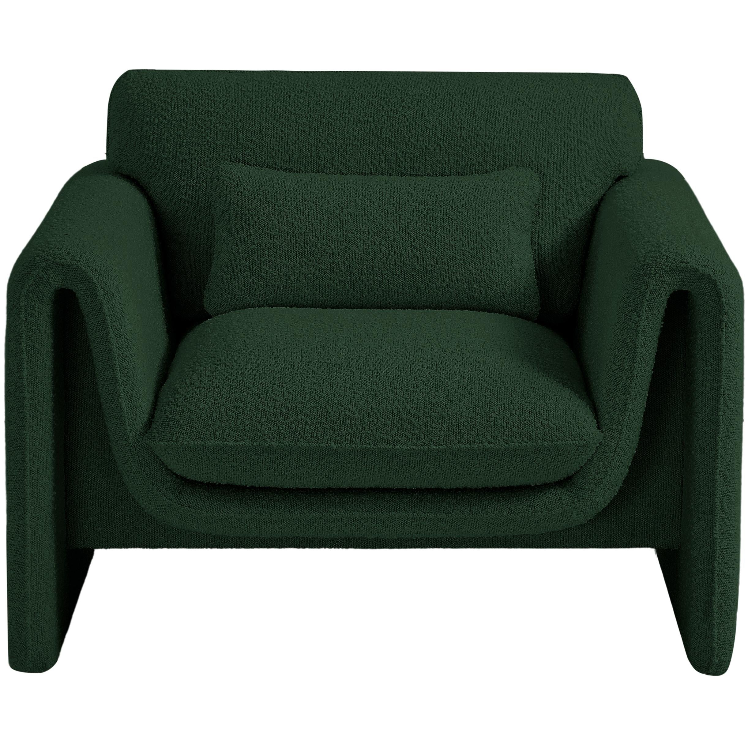 Meridian Stylus Green Boucle Fabric Chair