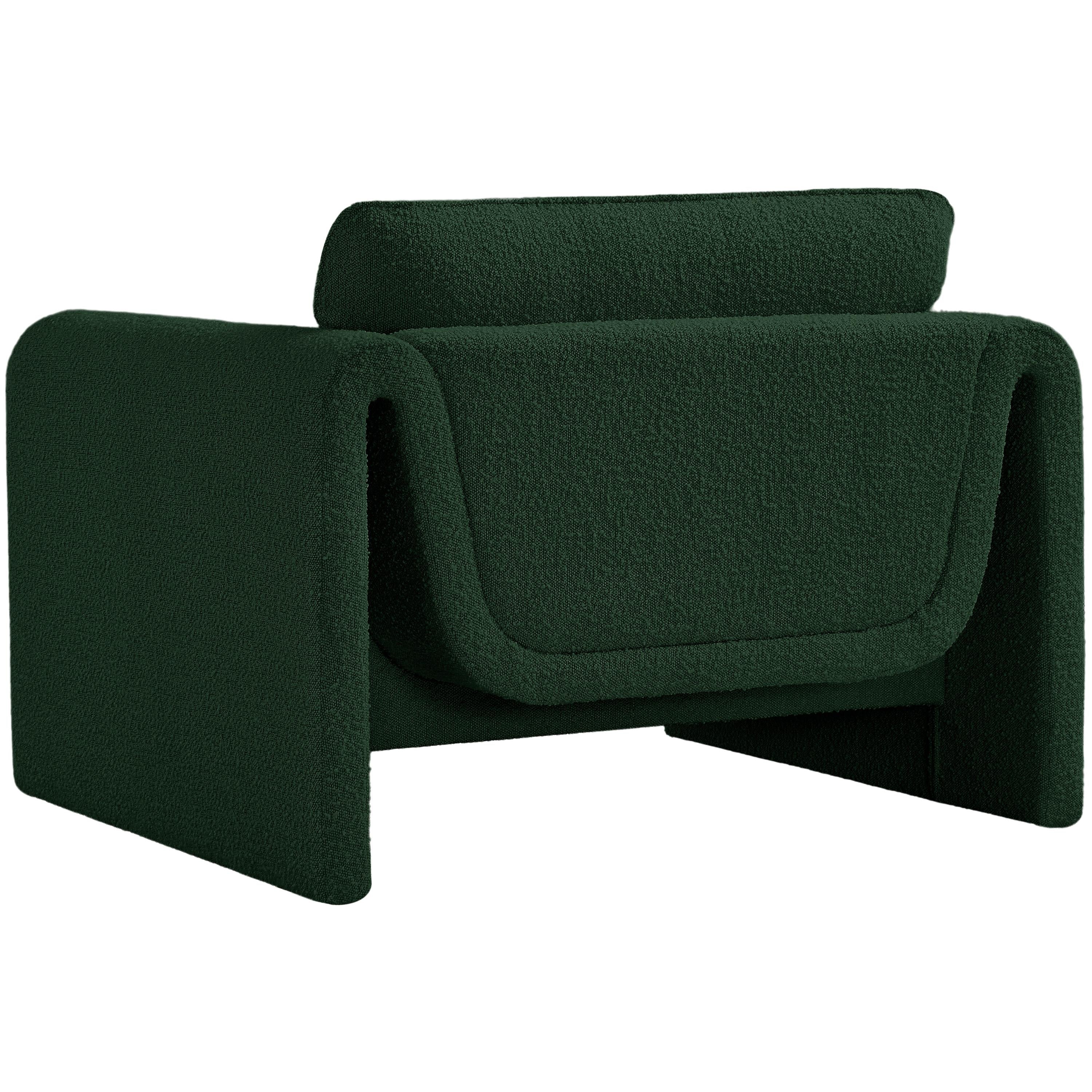 Meridian Stylus Green Boucle Fabric Chair