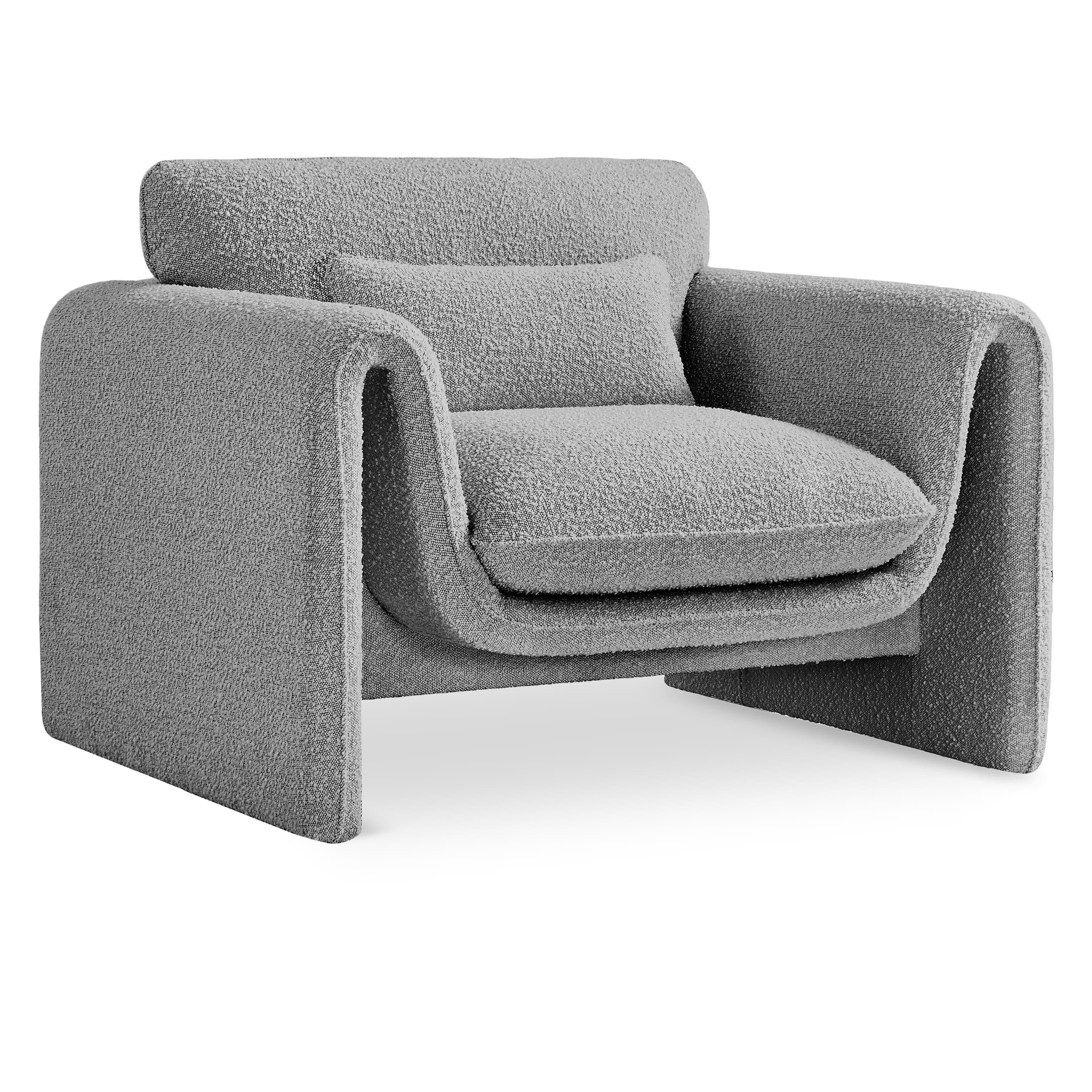 Meridian Stylus Grey Boucle Fabric Chair