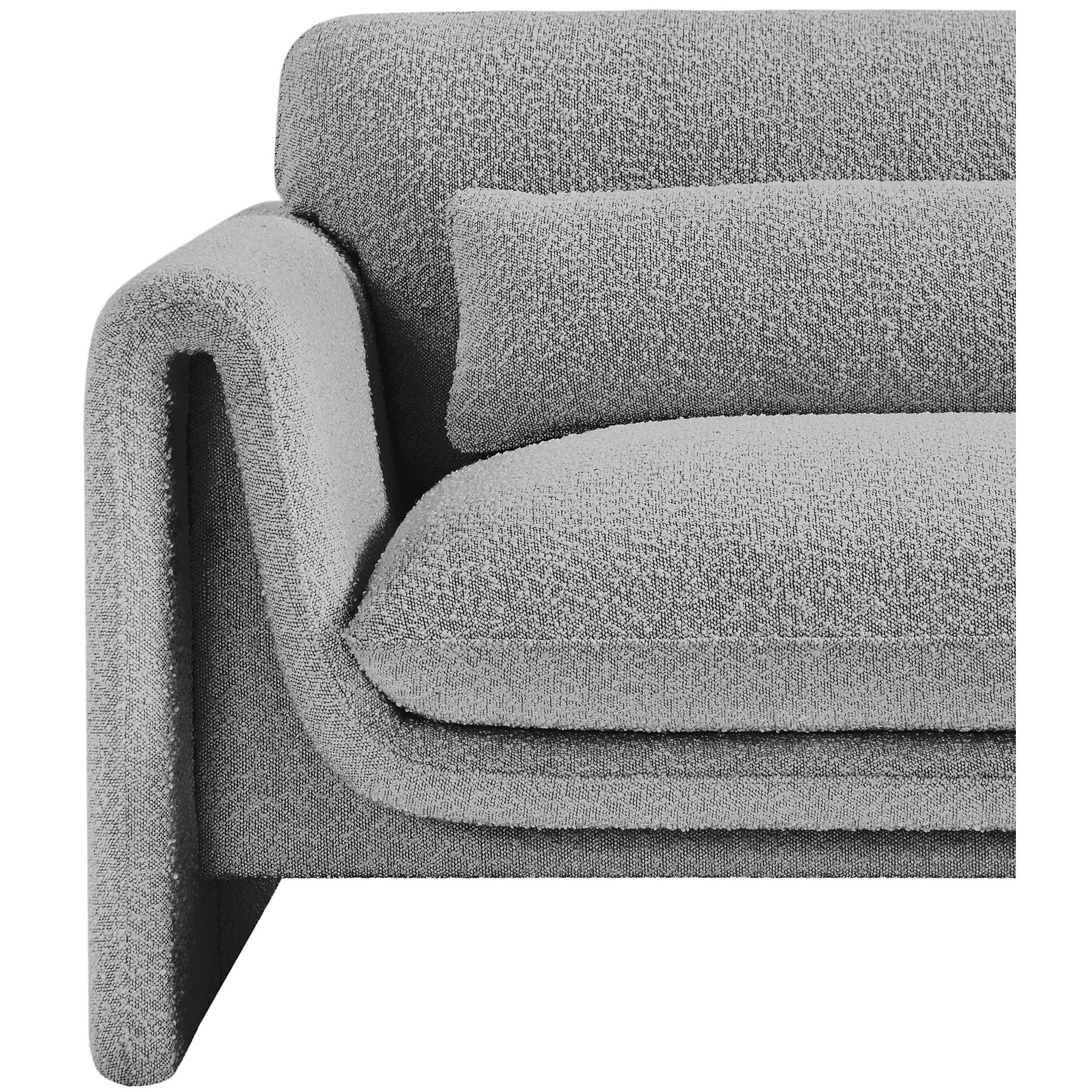 Meridian Stylus Grey Boucle Fabric Chair