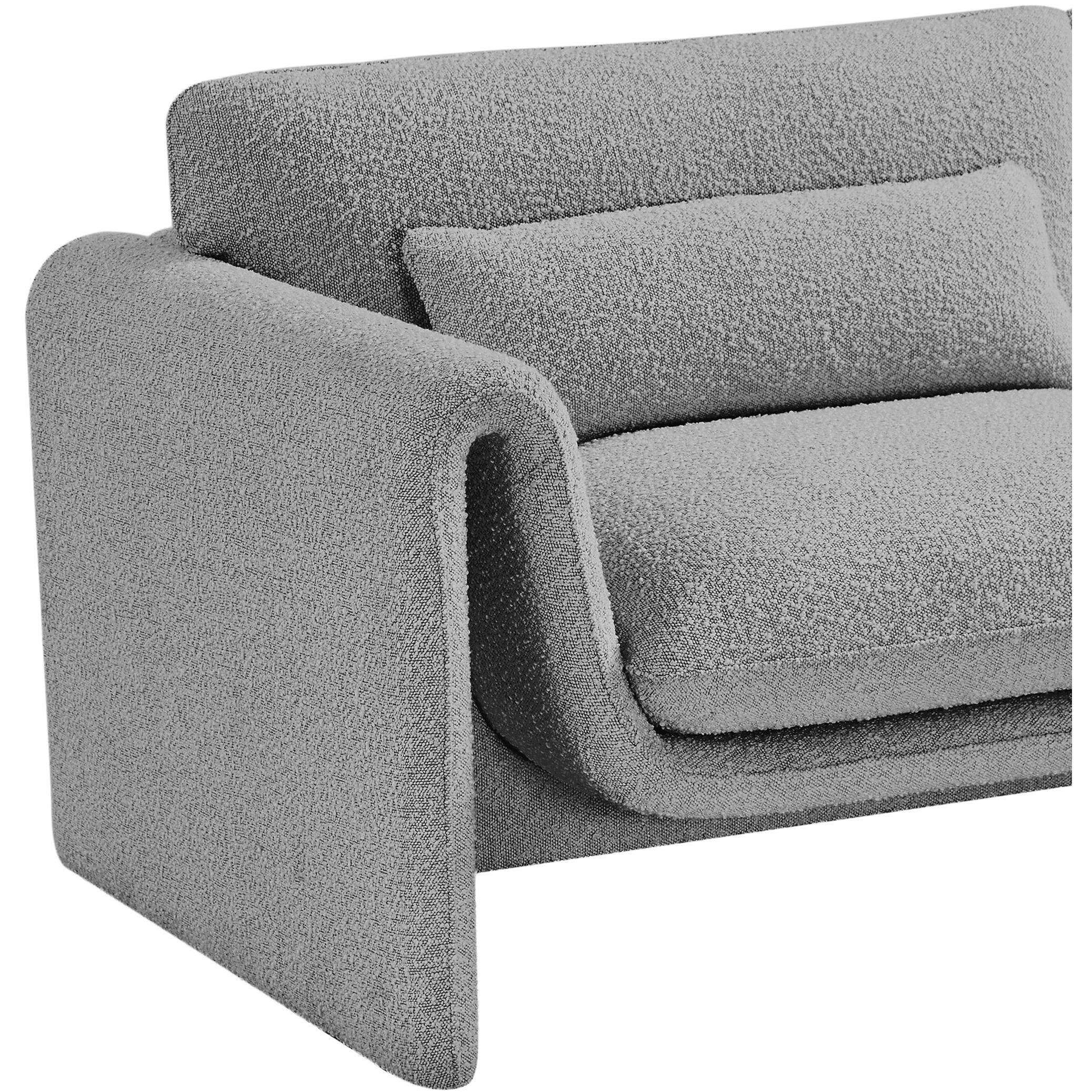 Meridian Stylus Grey Boucle Fabric Chair