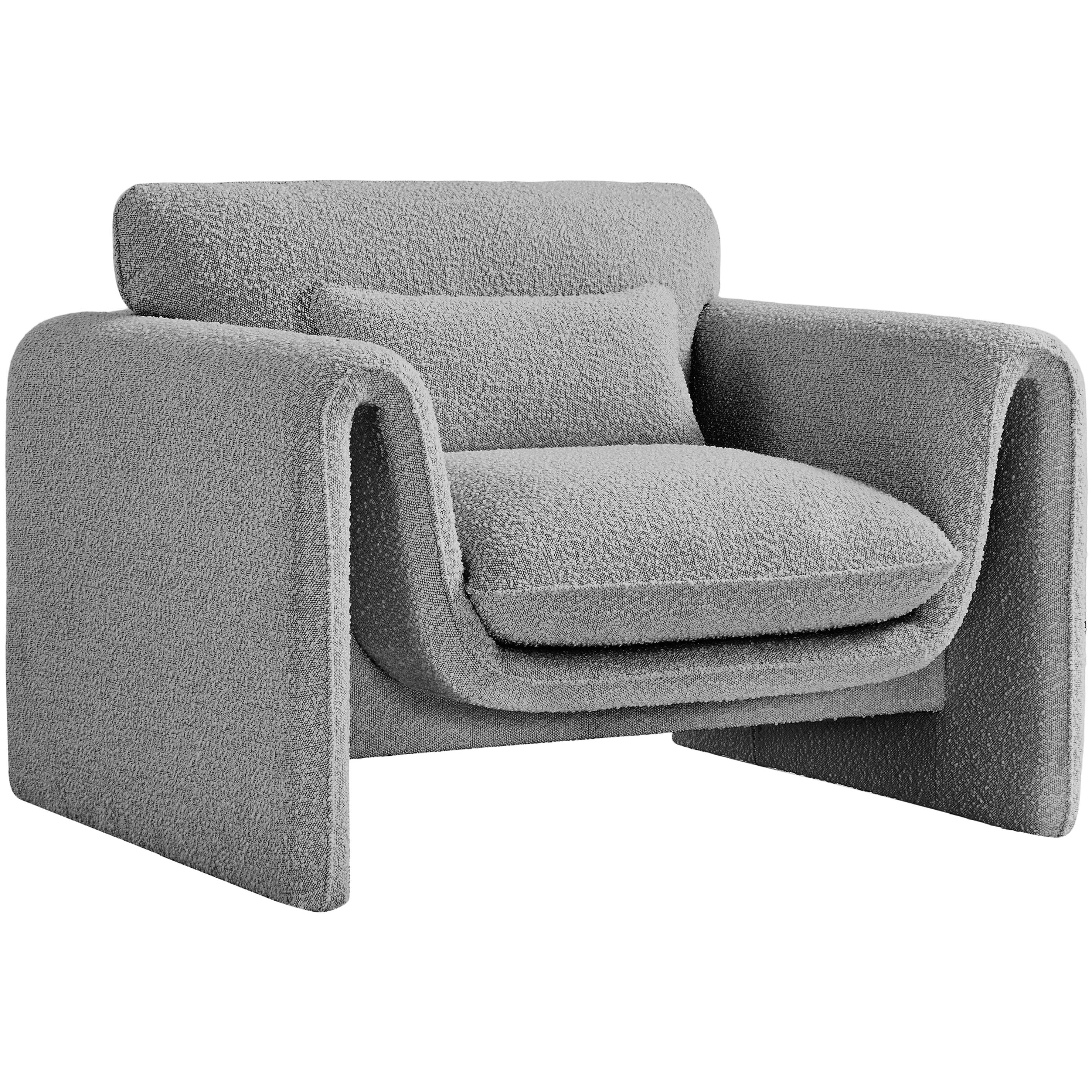 Meridian Stylus Grey Boucle Fabric Chair