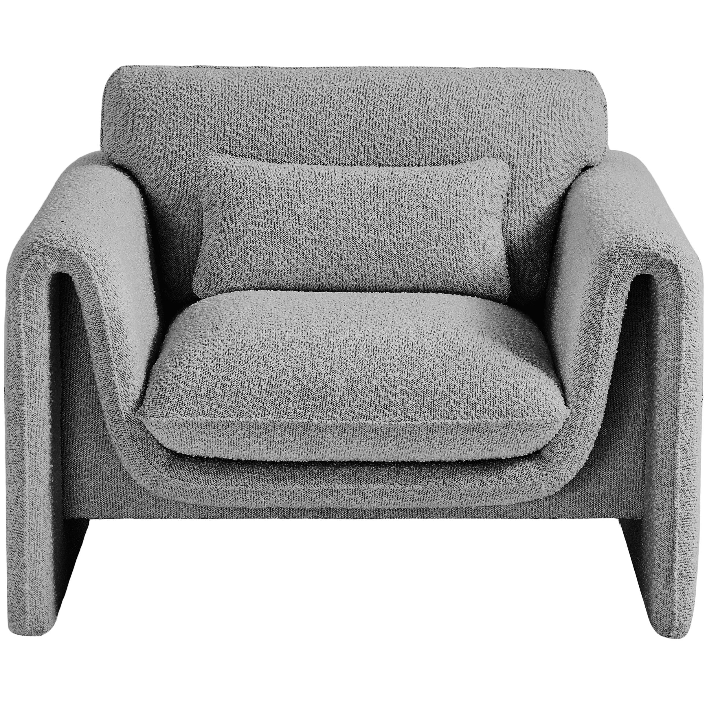 Meridian Stylus Grey Boucle Fabric Chair