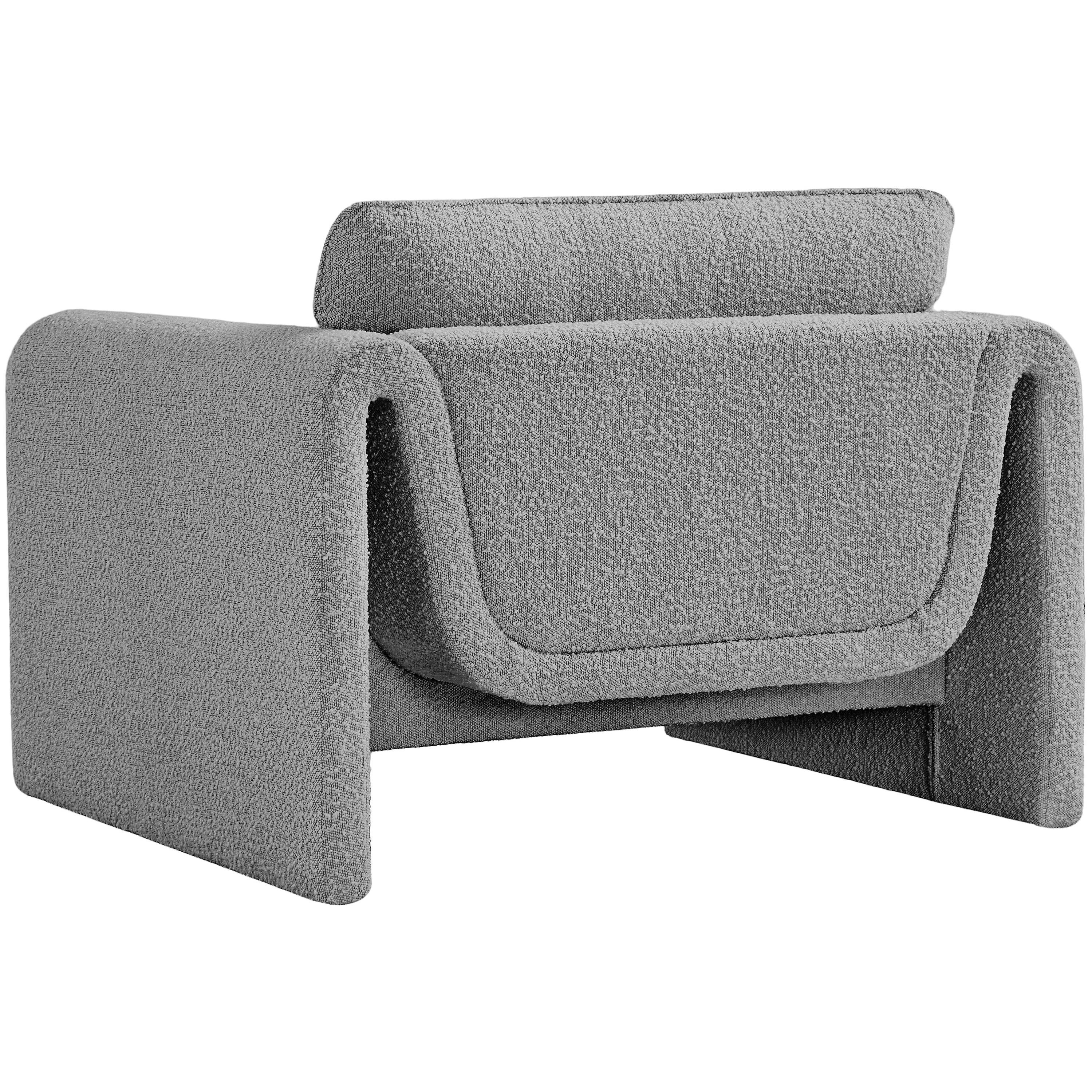 Meridian Stylus Grey Boucle Fabric Chair