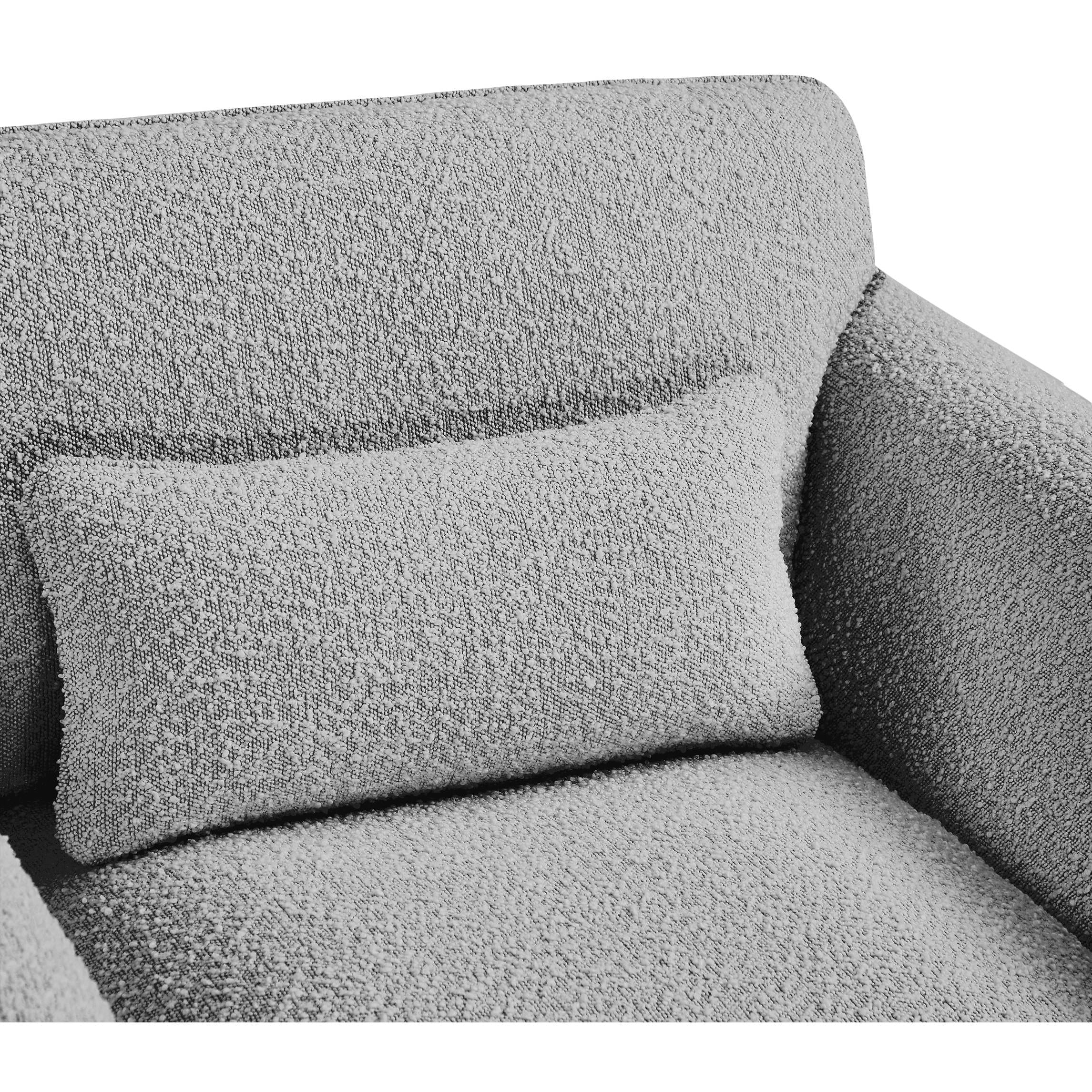 Meridian Stylus Grey Boucle Fabric Chair