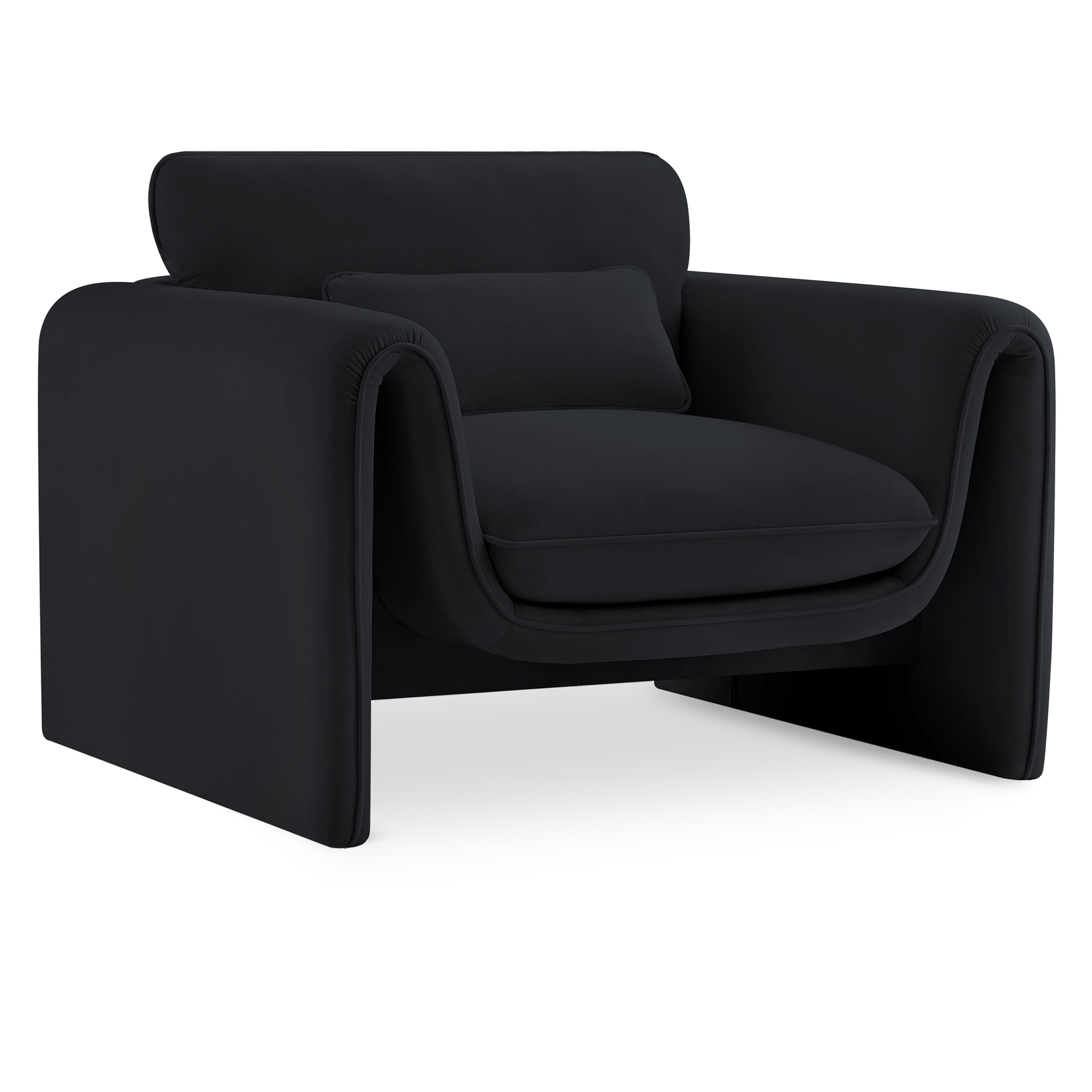 Meridian Sloan Black Velvet Fabric Chair