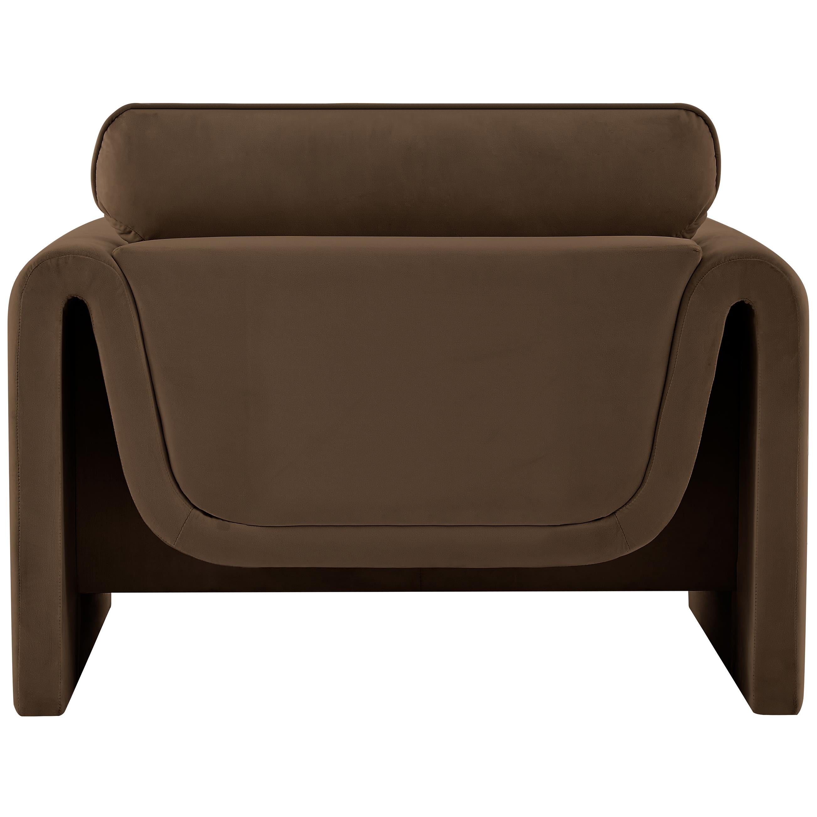 Meridian Sloan Brown Velvet Fabric Chair